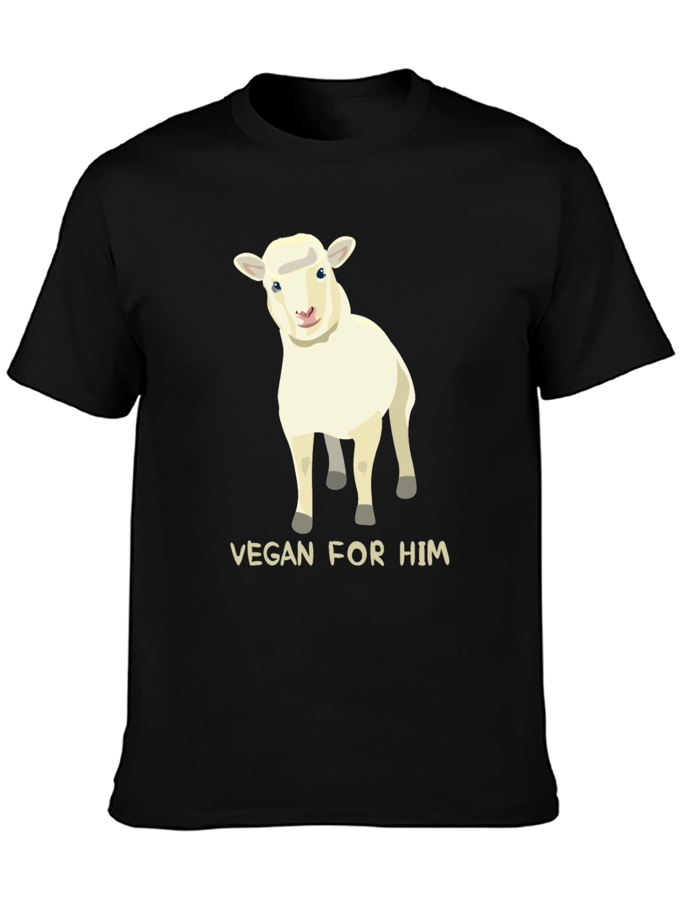 Black Vegan For Him Sheep Graphic Tee view 3