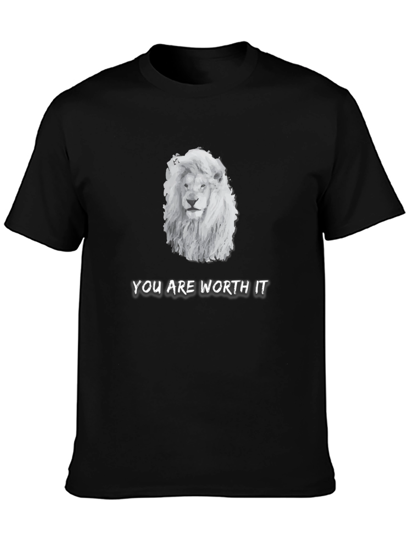 Black Lion Graphic Tee - You Are Worth It - Soft Cotton T-Shirt view 3