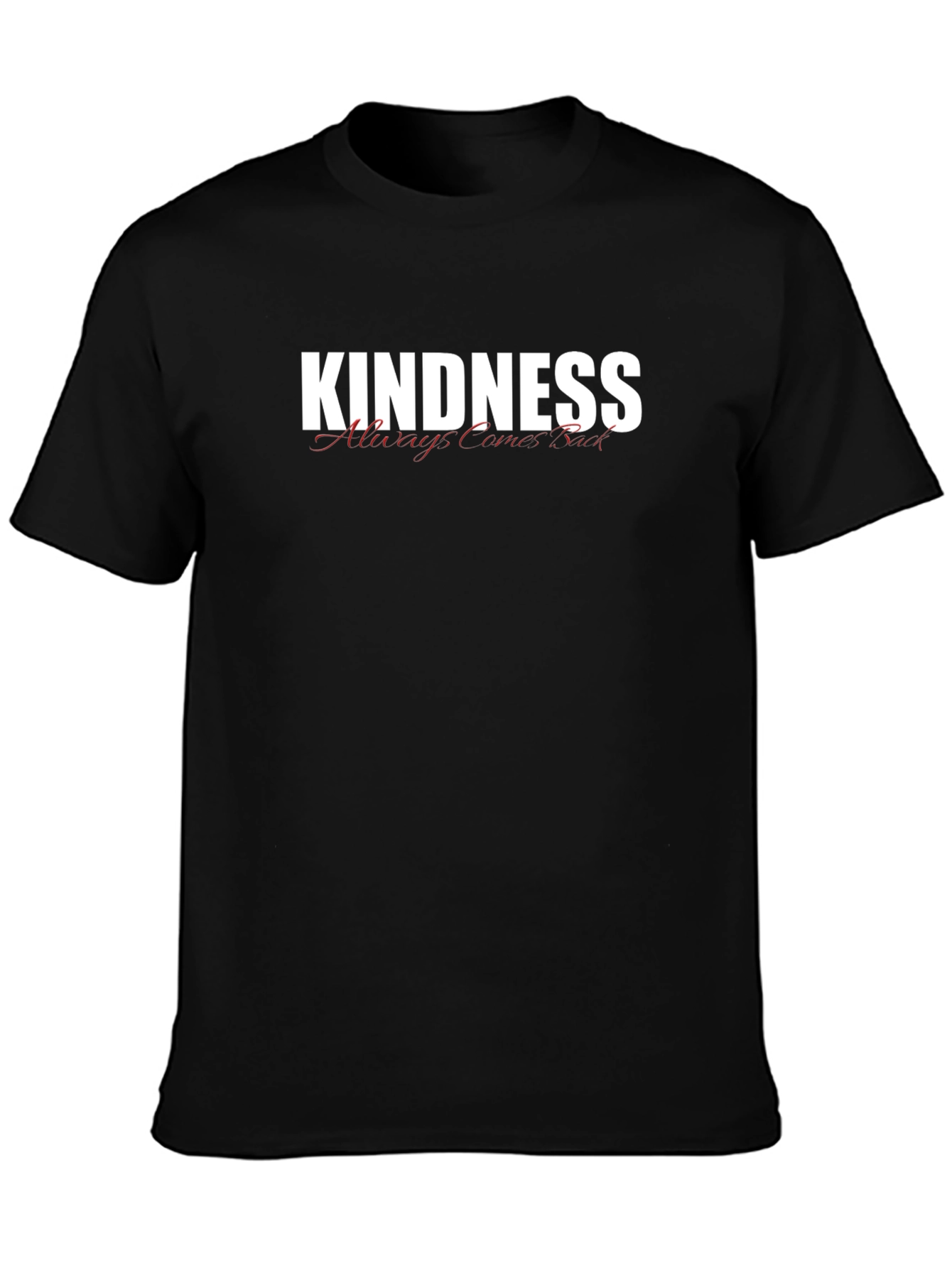 Black Kindness Always Comes Back Graphic T-Shirt - Black view 3