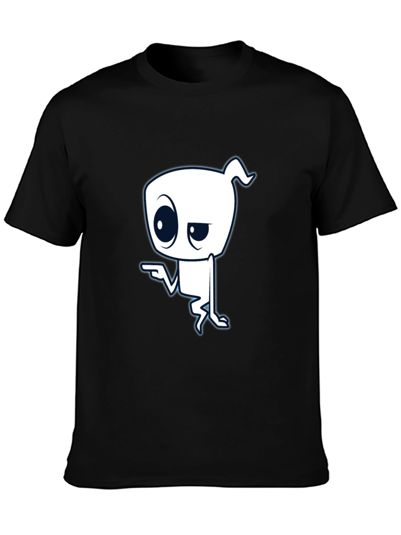 Black Cool Ghost Graphic Black T-Shirt view 3