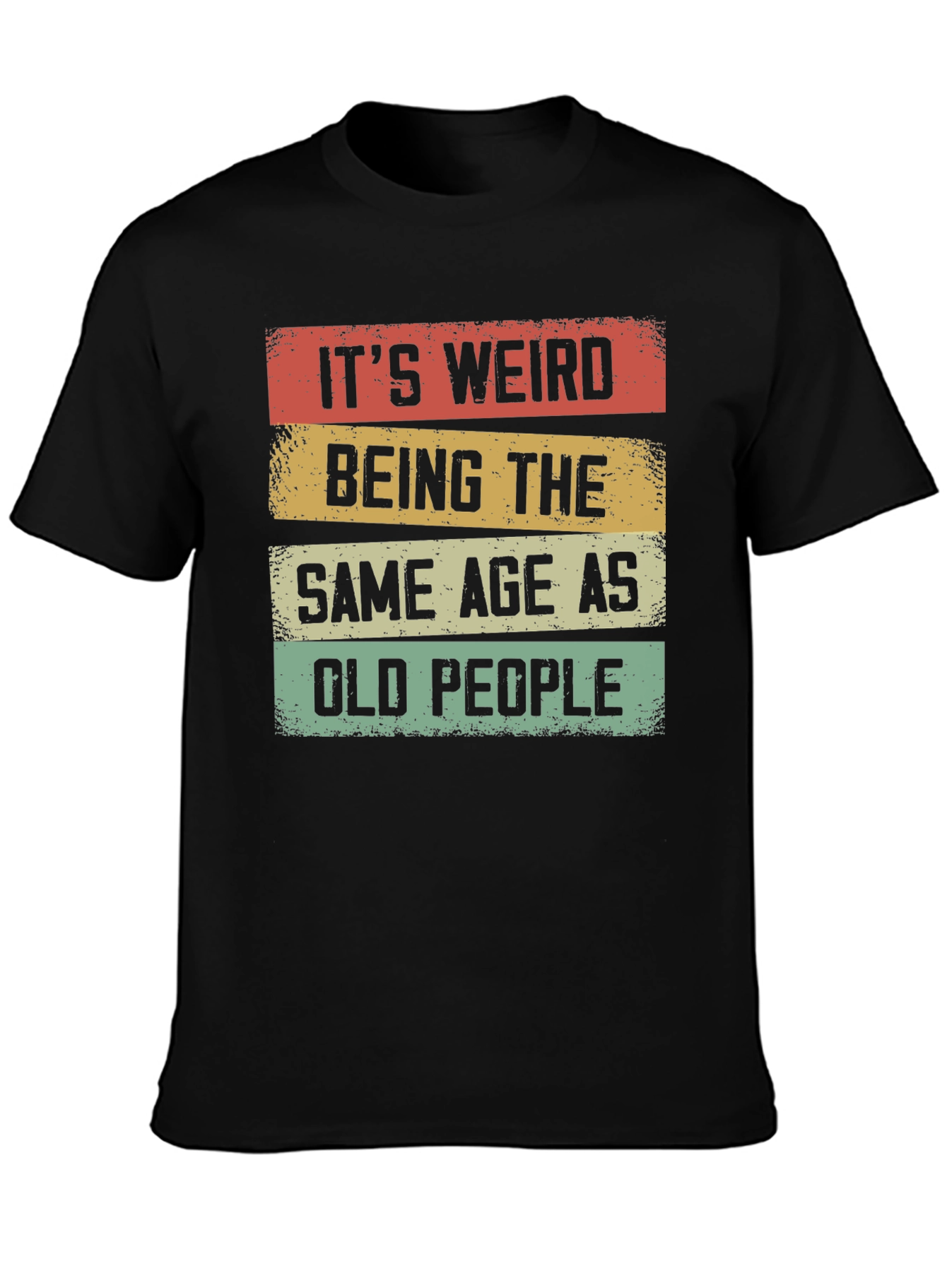 Black Funny "Old People" Graphic T-Shirt view 3
