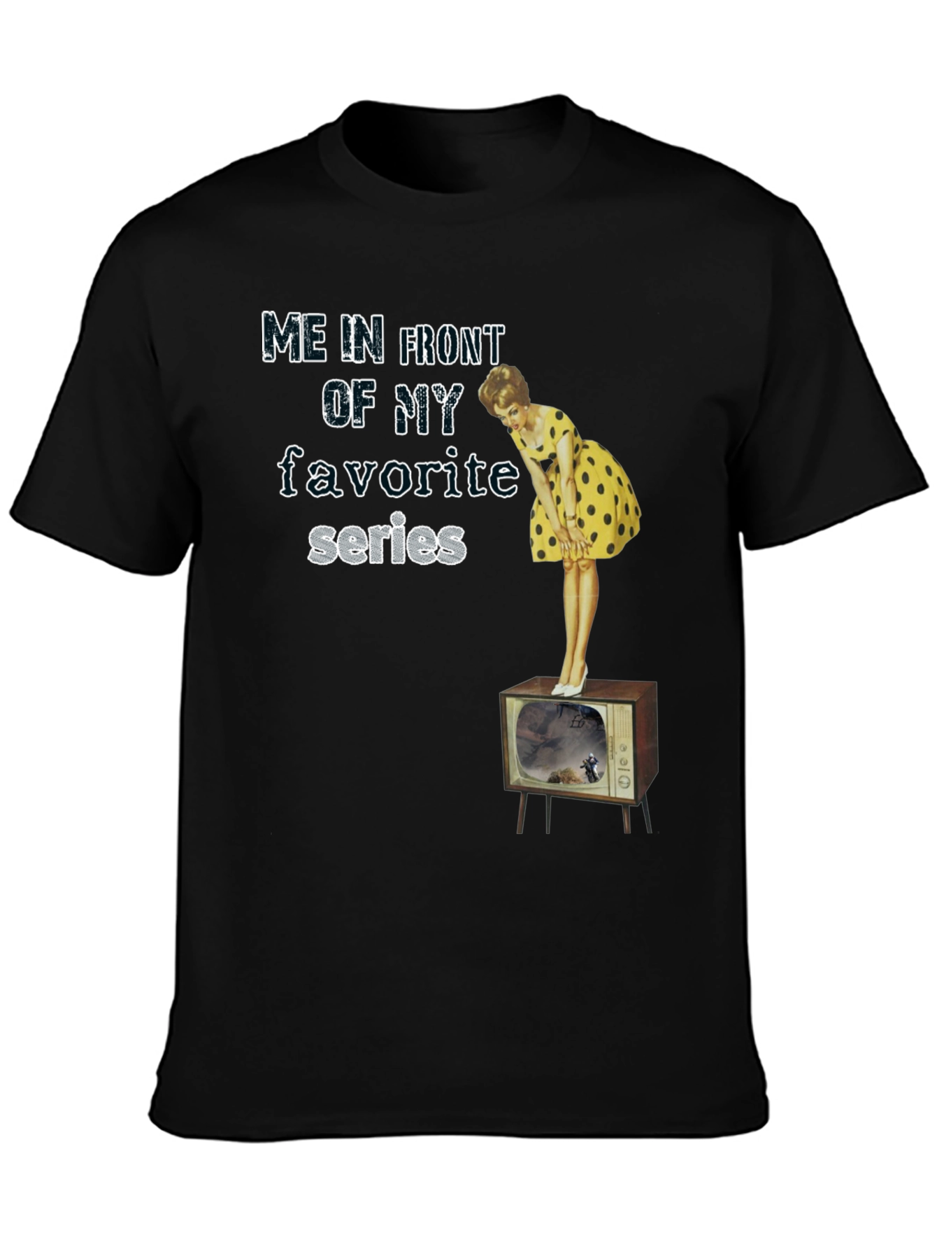 Black Retro TV Series Graphic Tee view 3