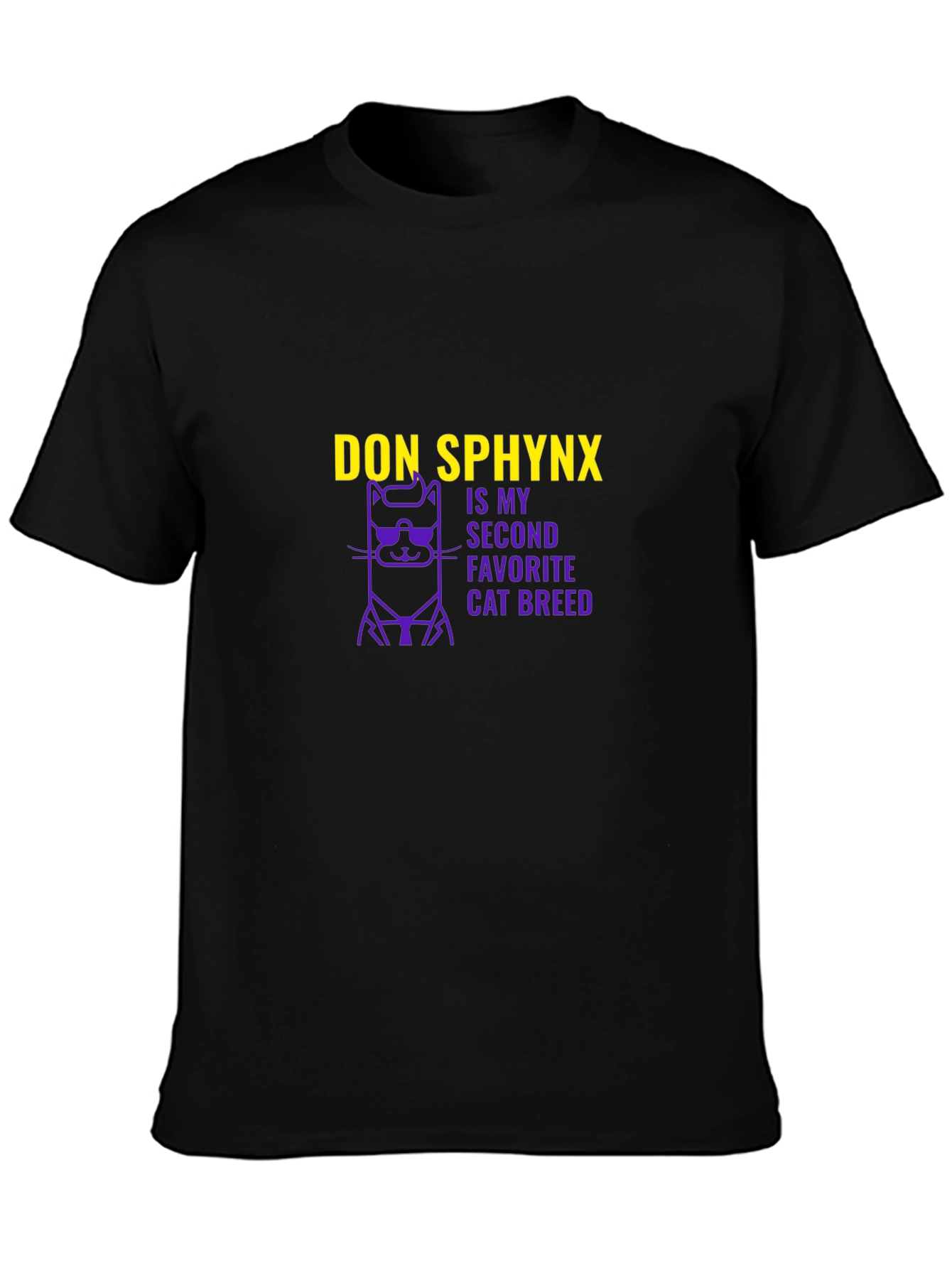 Black Don Sphynx Cat Breed T-Shirt - Cool Cat Lover Tee view 3