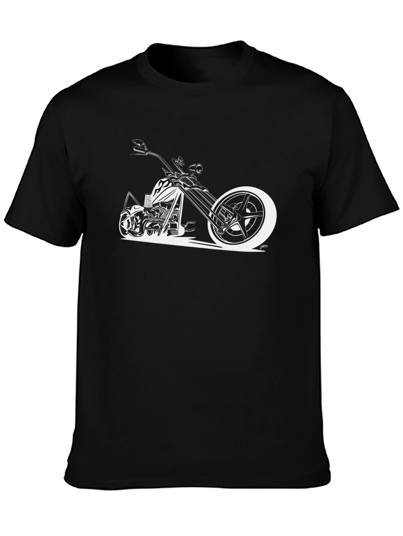 Black Cool Motorcycle Graphic Tee - Black view 3