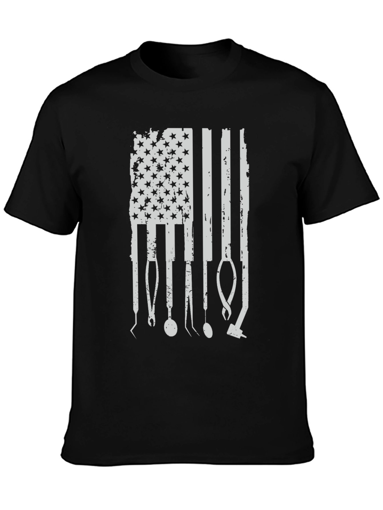 Black Dental American Flag T-Shirt view 3