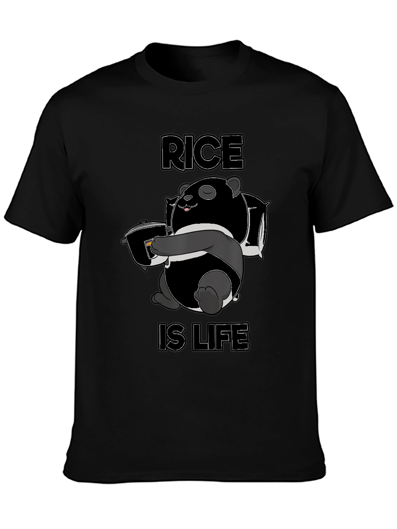 Black Rice is Life Panda Graphic T-Shirt view 3