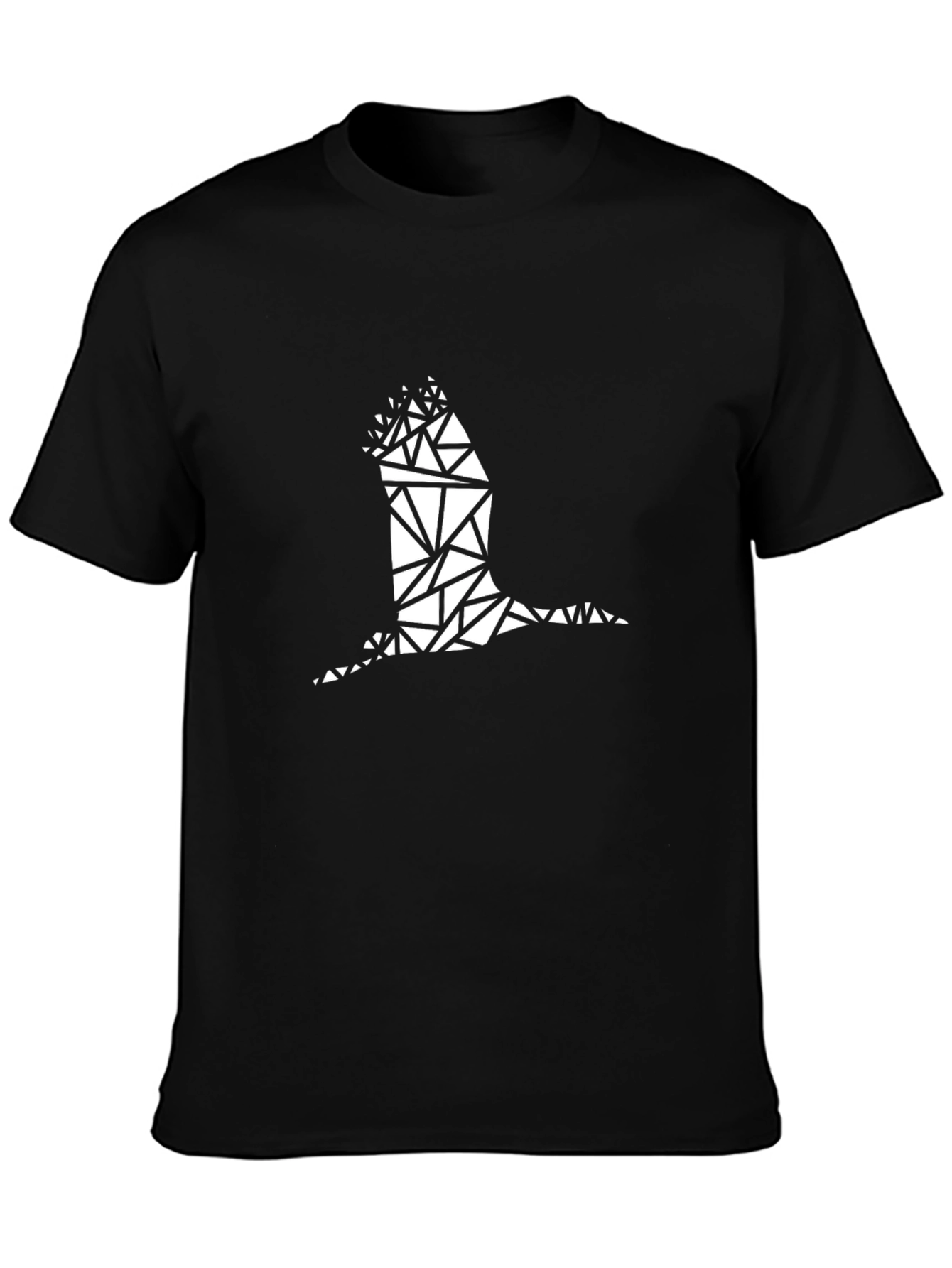 Black Geometric Bird Graphic Black T-Shirt view 3