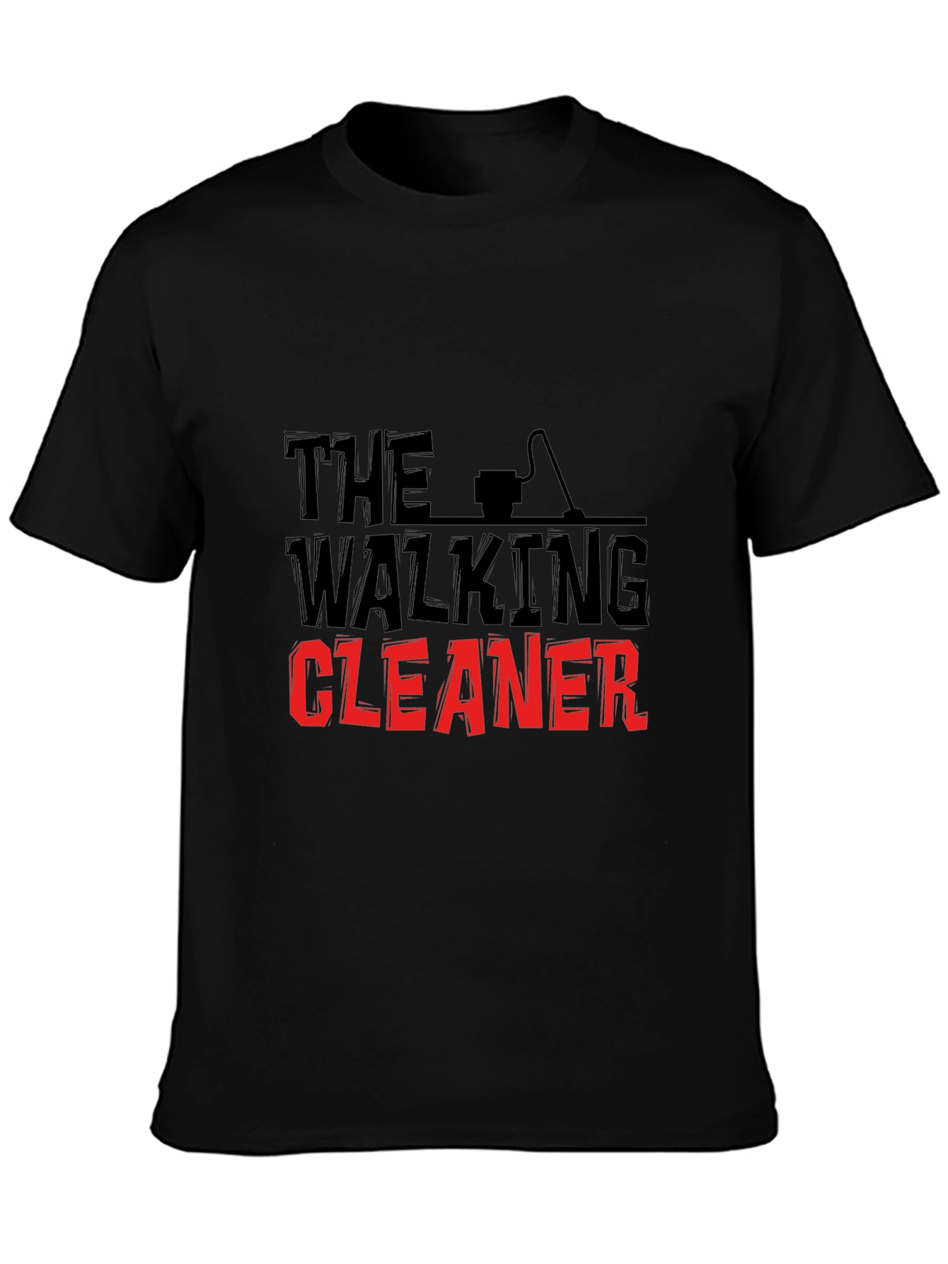 Black The Walking Cleaner Graphic T-Shirt view 3