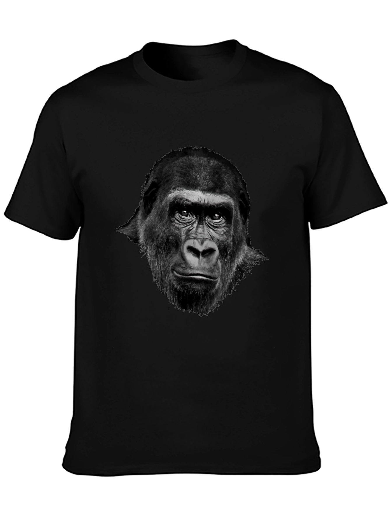 Black Gorilla Graphic Tee - Cool Animal Print Shirt view 3