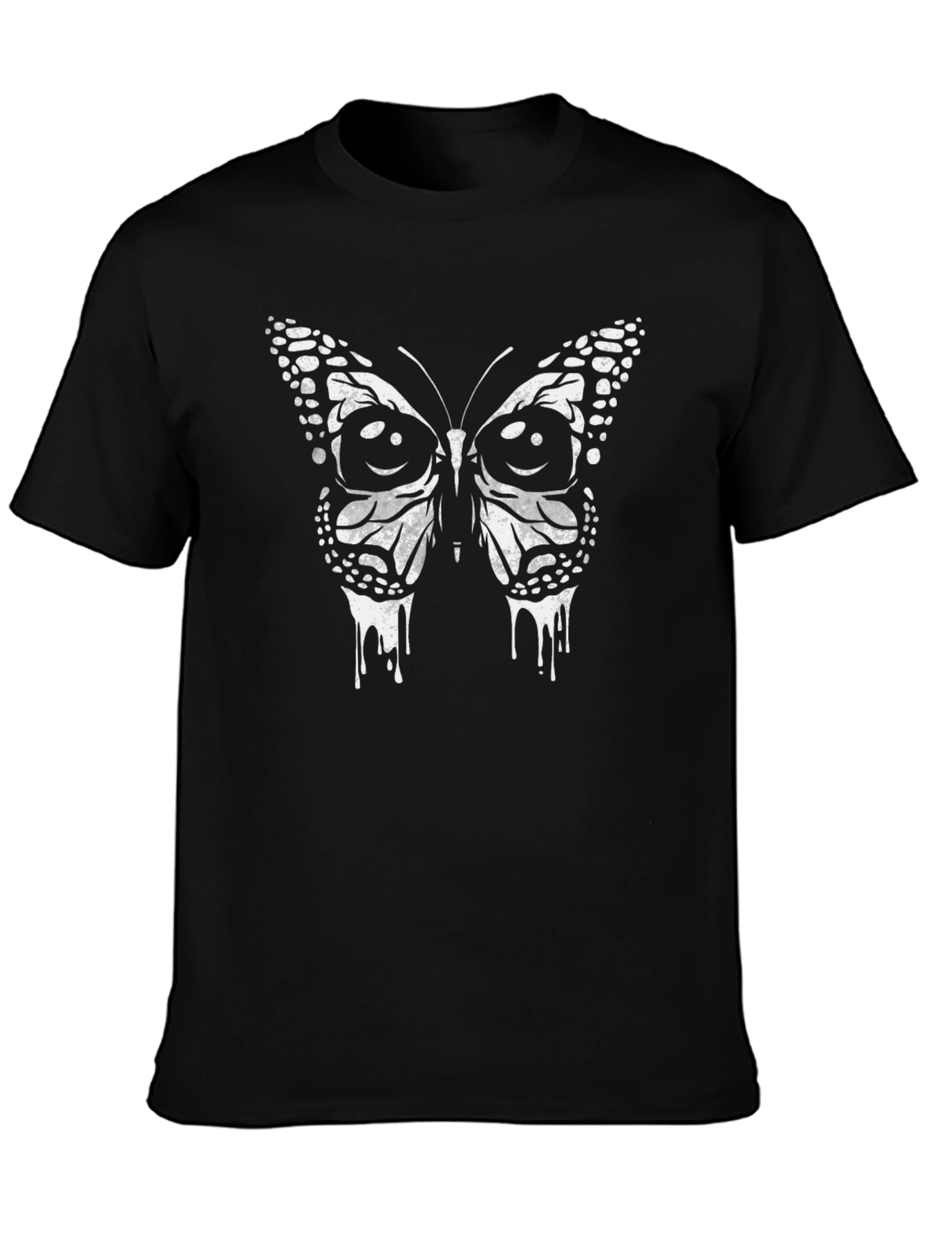 Butterfly Graphic Print Black T-Shirt - 3