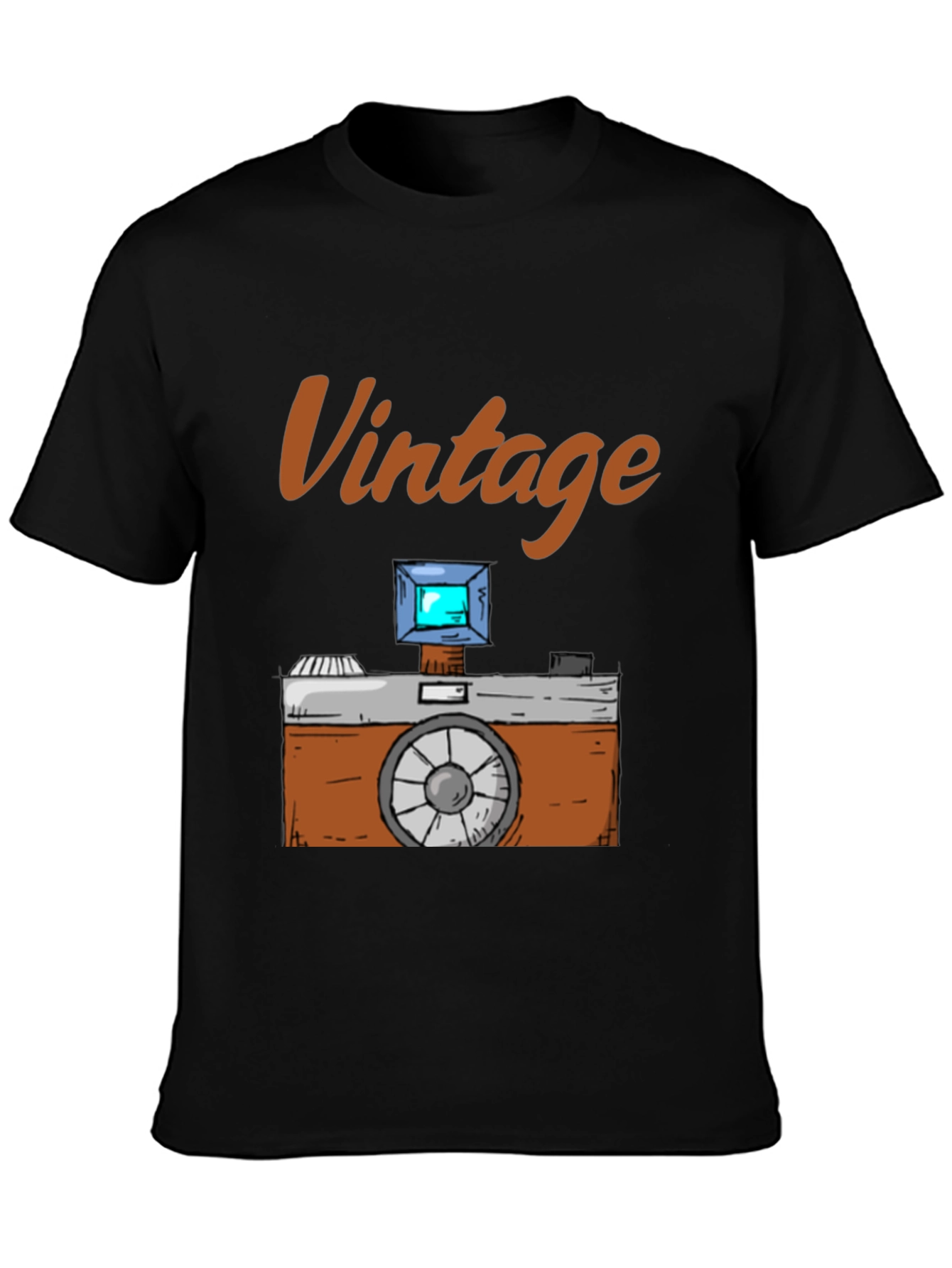 Black Vintage Camera Graphic T-Shirt - Classic Style view 3