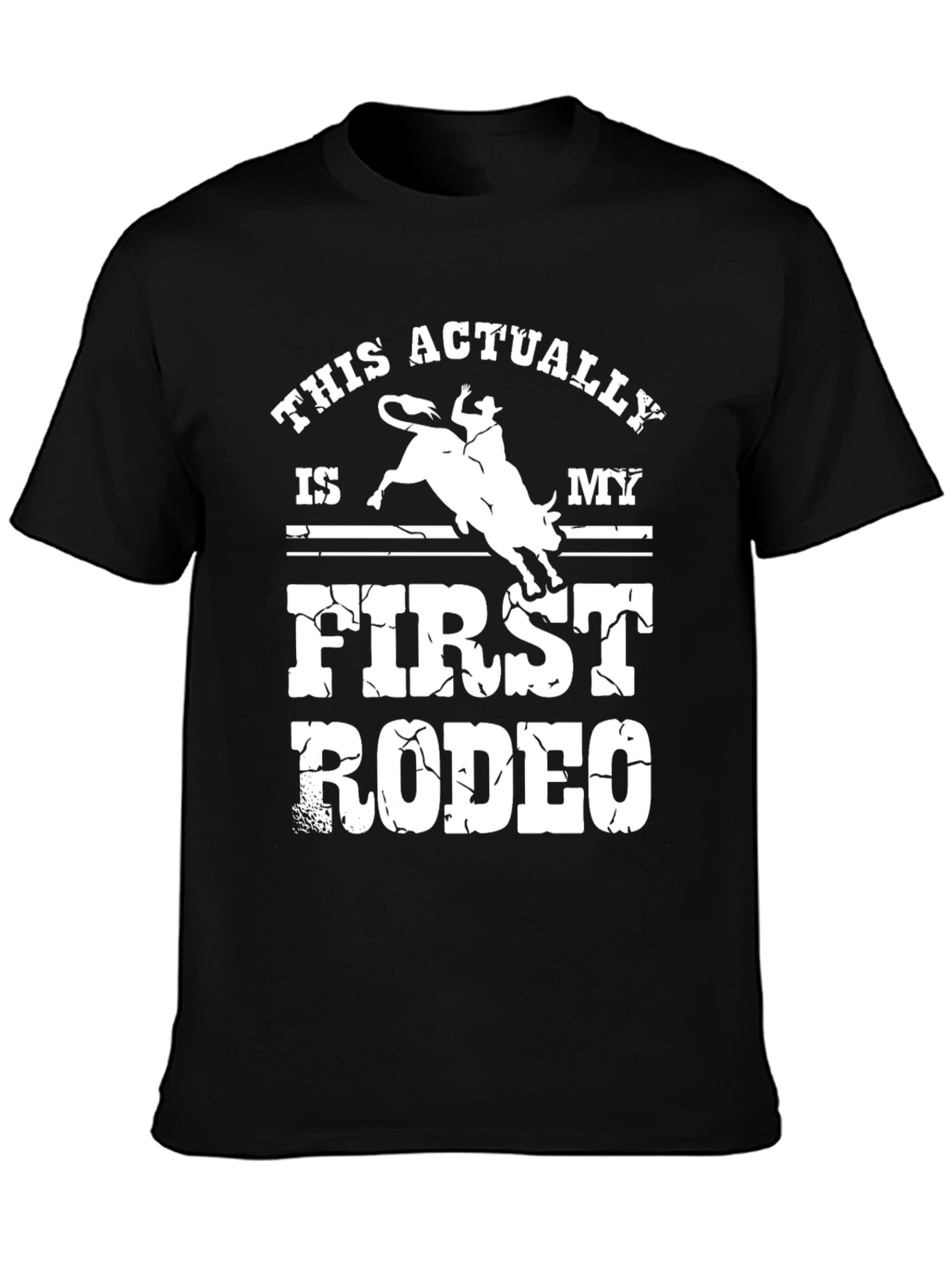Black This Actually is My First Rodeo Graphic T-Shirt view 3
