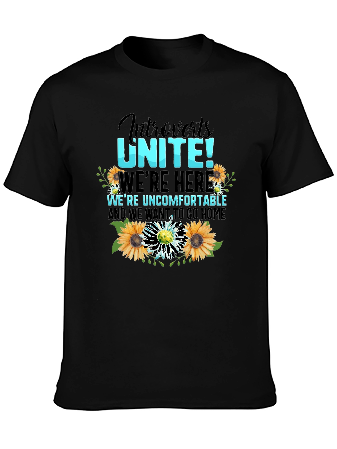 Black Introverts Unite Graphic Tee view 3