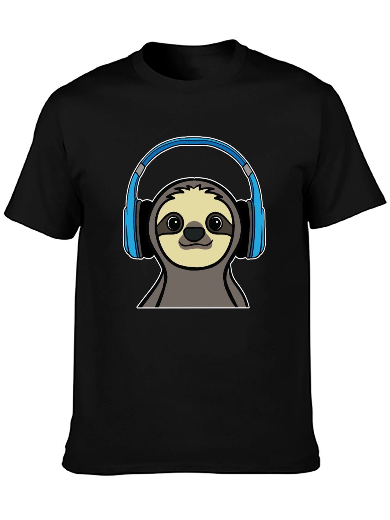 Black Sloth DJ T-Shirt - Cool Animal Graphic Tee view 3