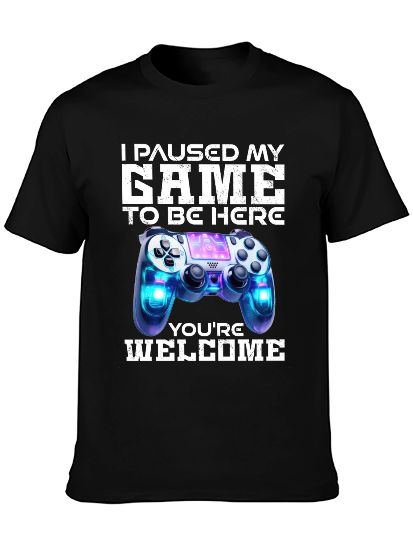 Black I Paused My Game to Be Here T-Shirt view 3