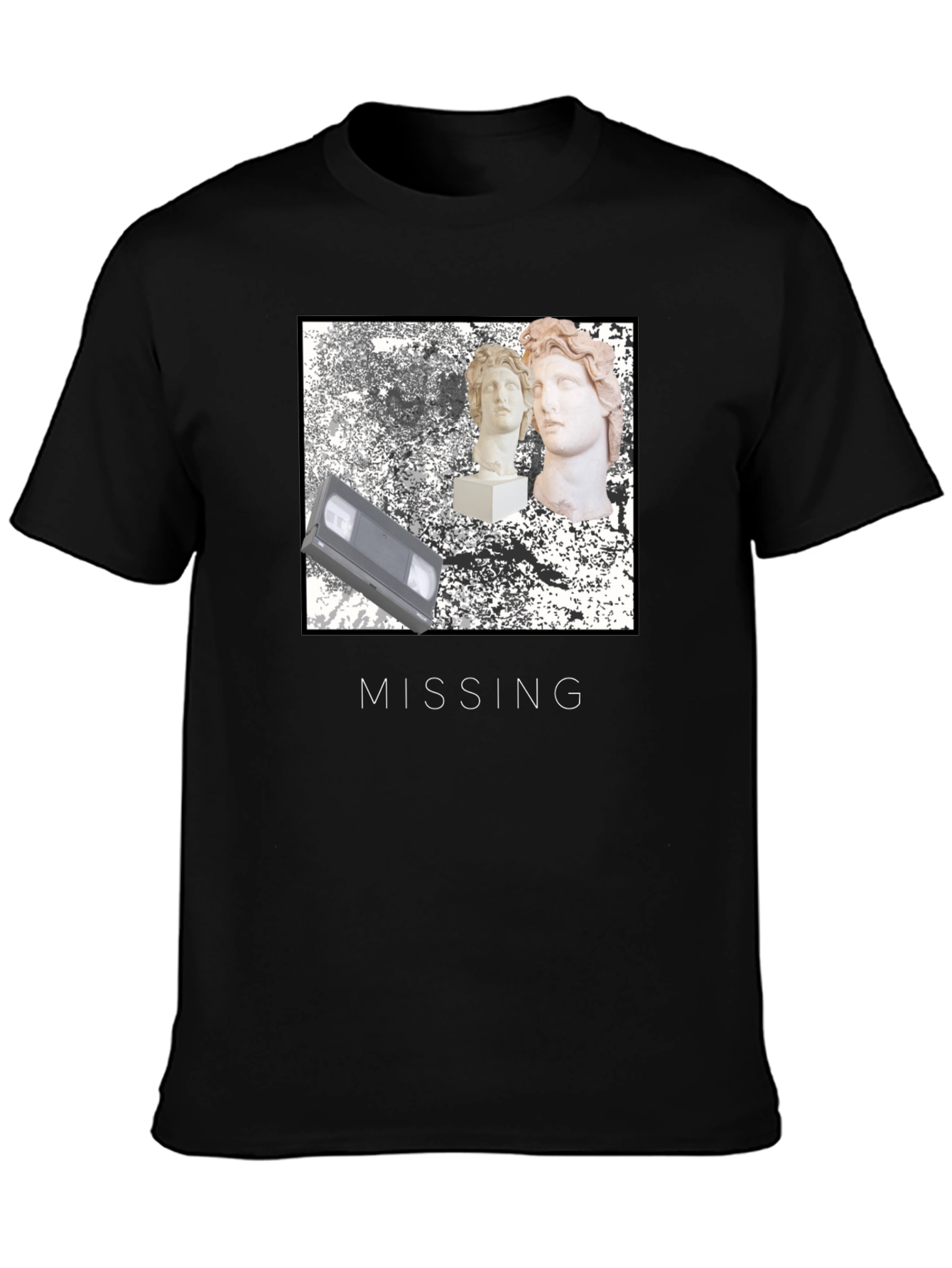 Black Missing VHS Tape T-Shirt view 3