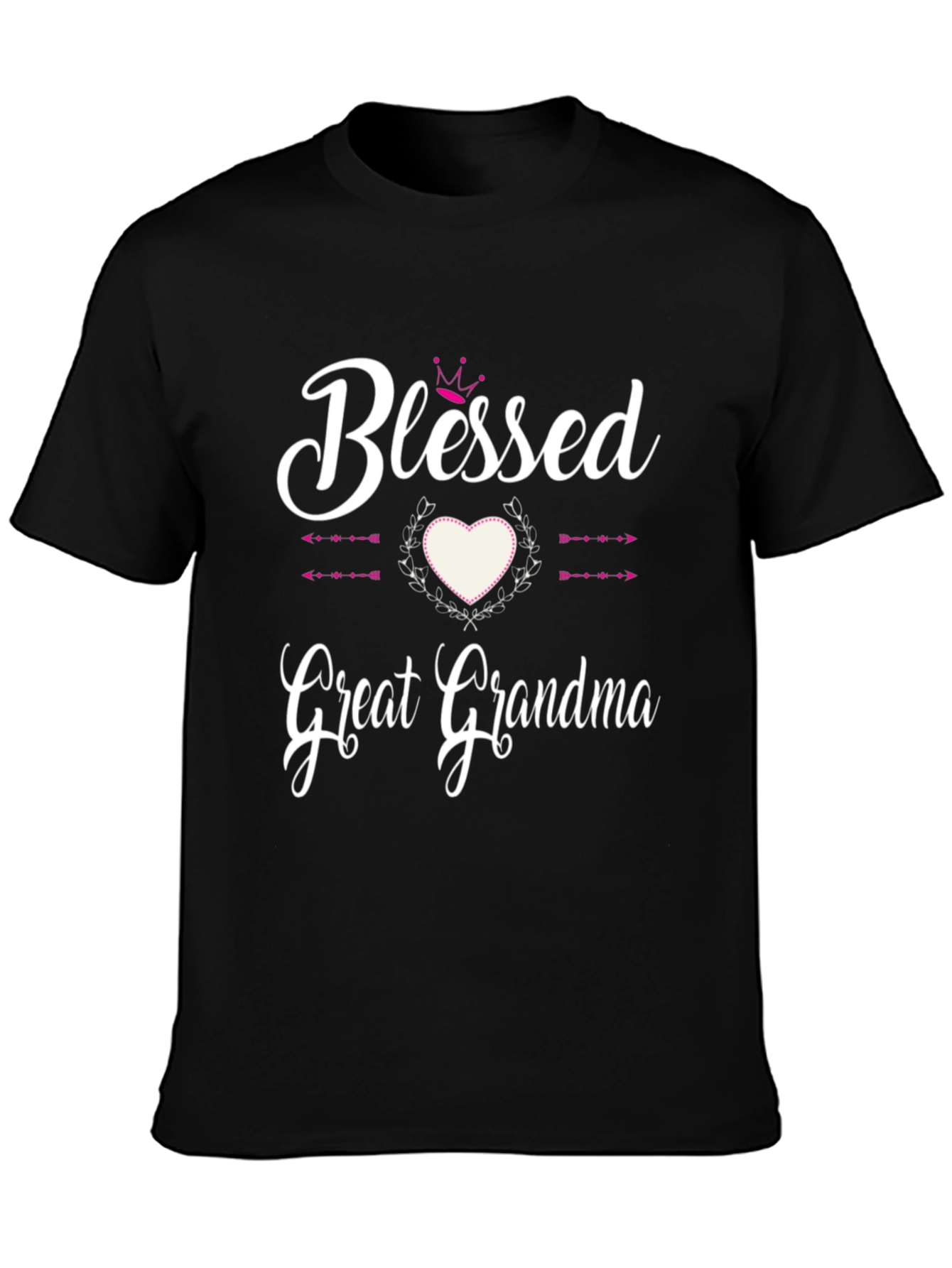 Black Blessed Great Grandma Black T-Shirt view 3