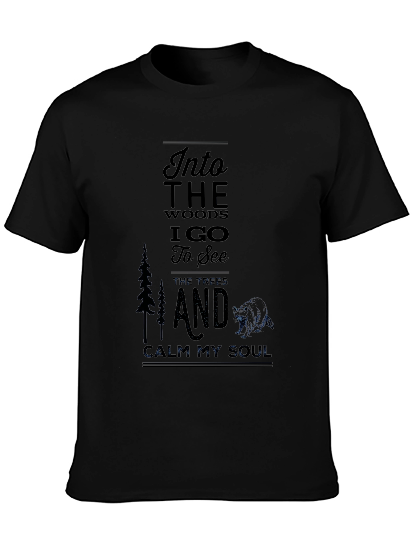 Black Into the Woods Graphic T-Shirt view 3