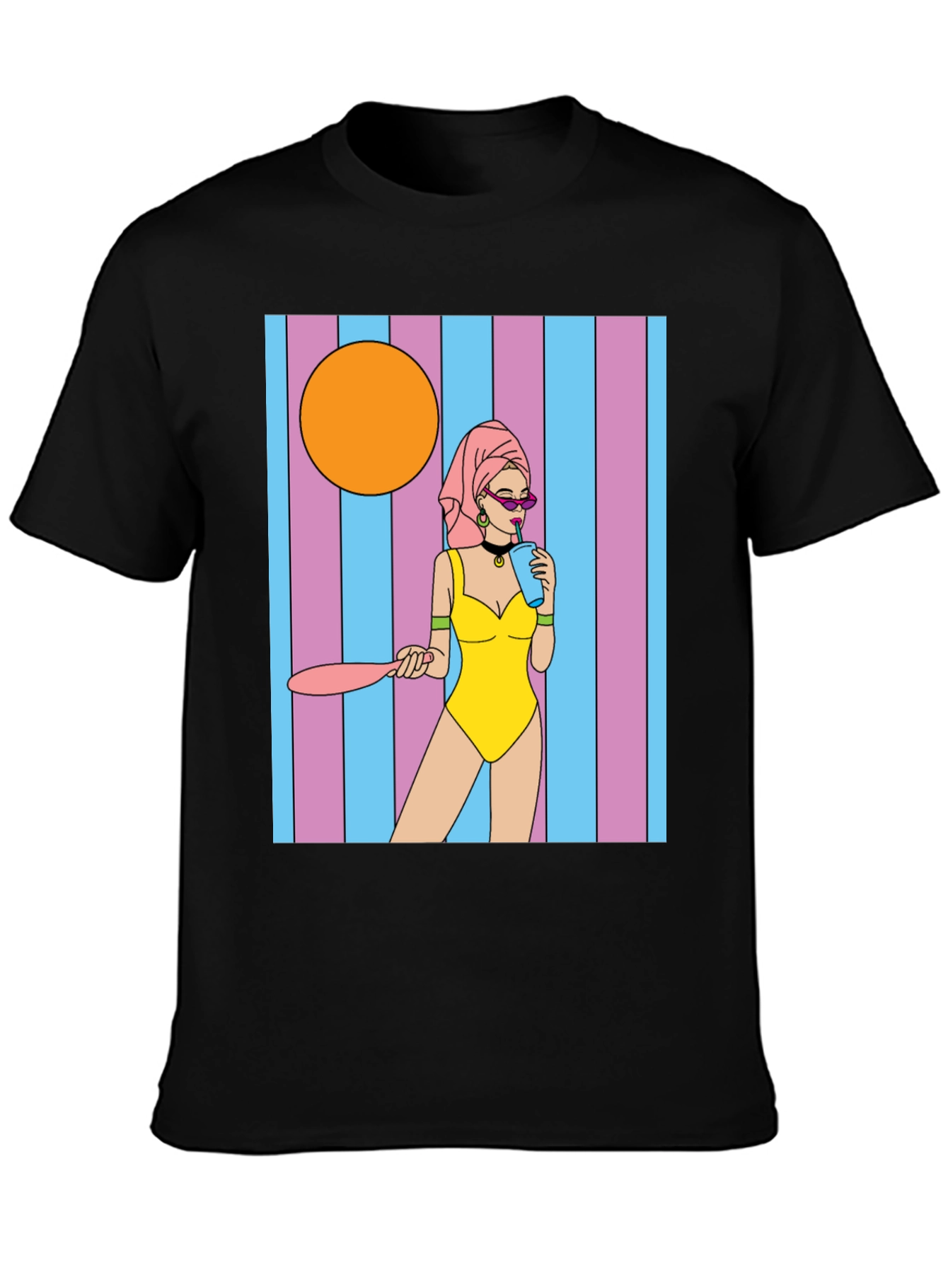 Black Retro Cartoon Graphic Tee view 3