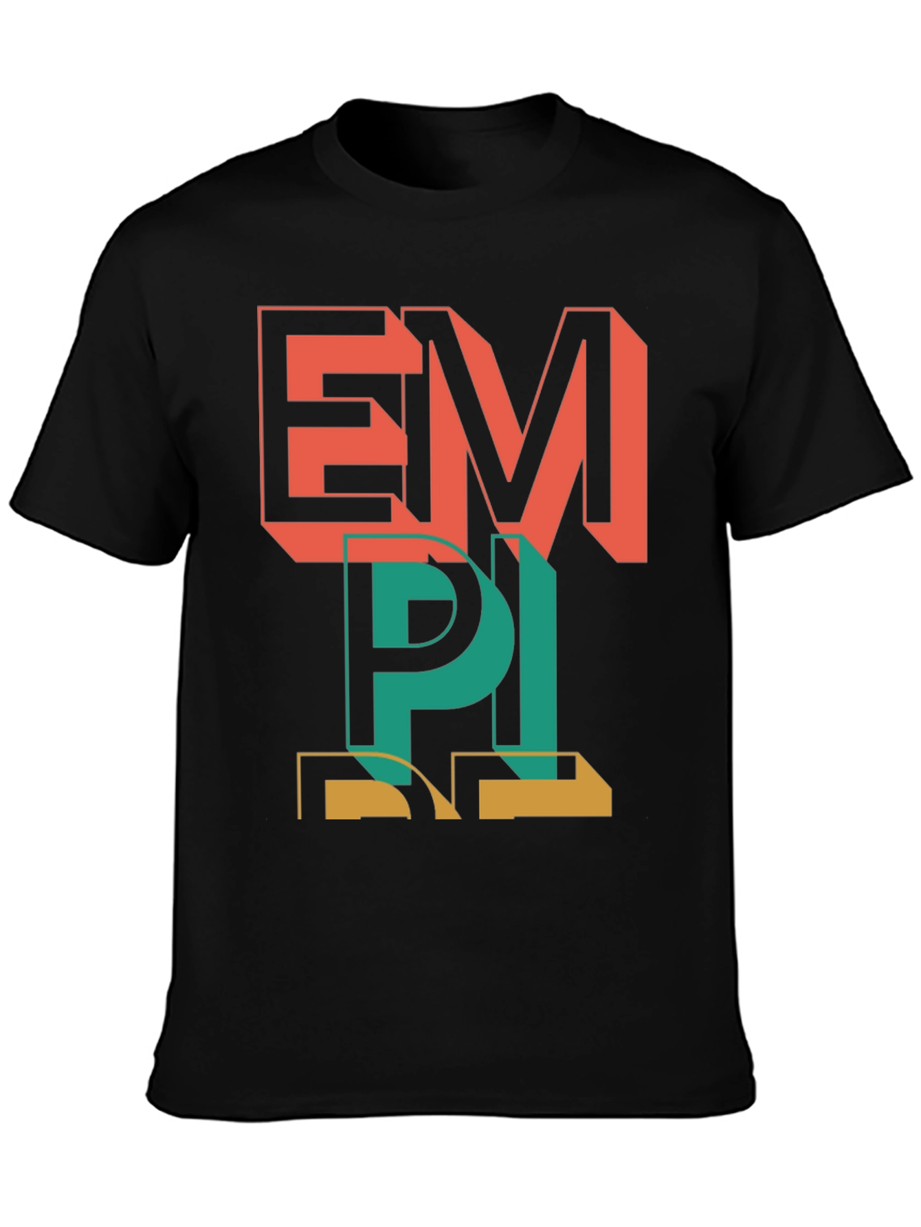 Black Retro Style Graphic Tee - EMPI Print view 3