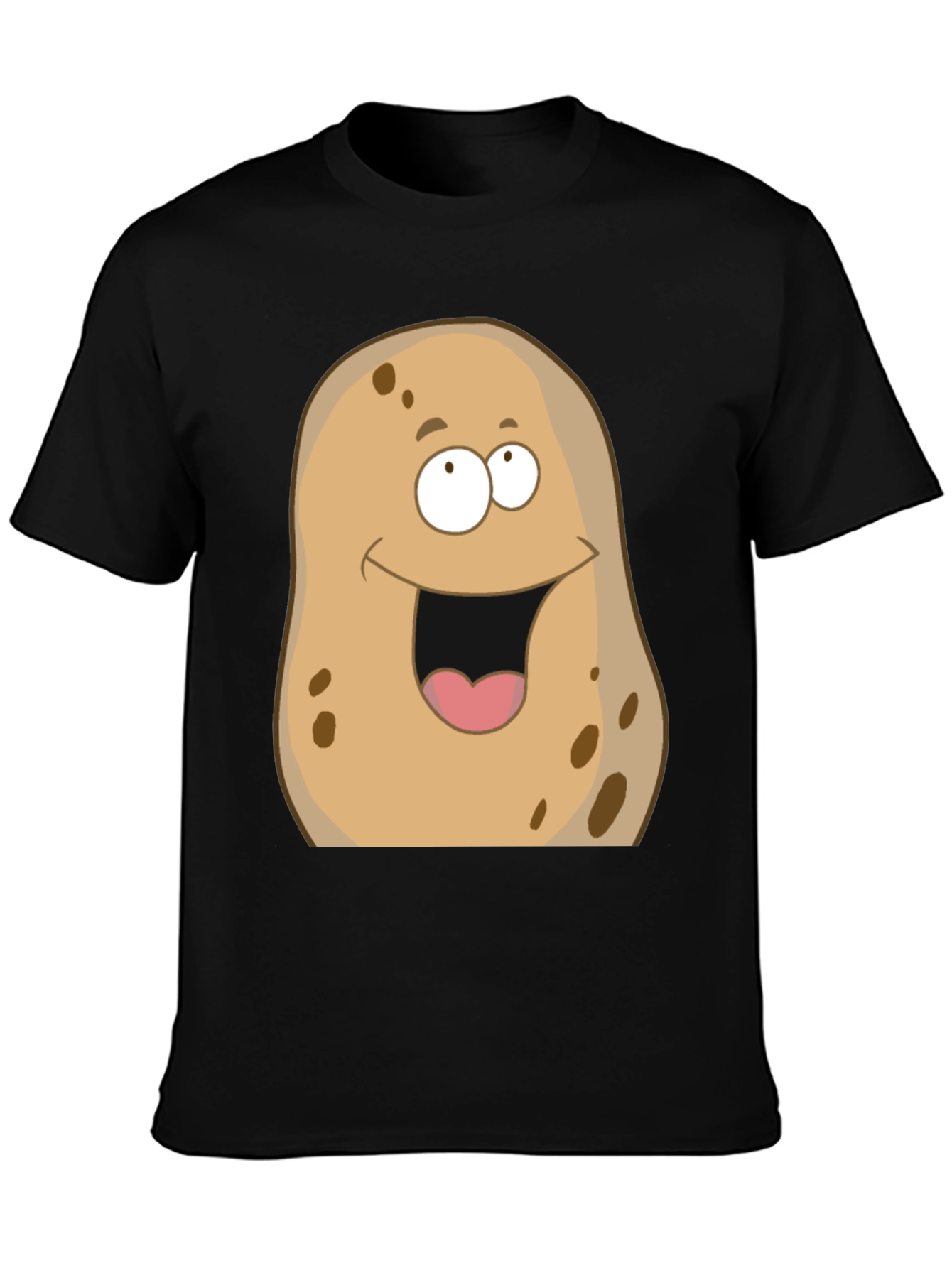 Black Funny Potato Graphic T-Shirt - Unisex Black Tee view 3