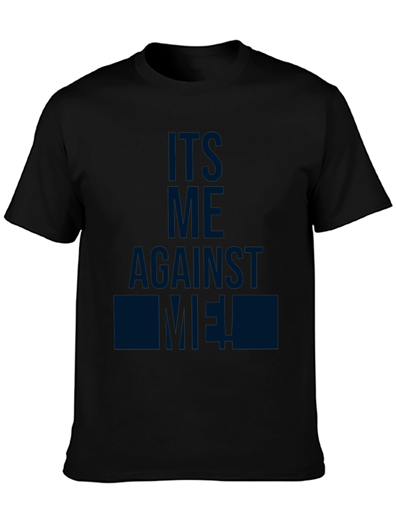 Black Its Me Against Me! Black Graphic T-Shirt view 3