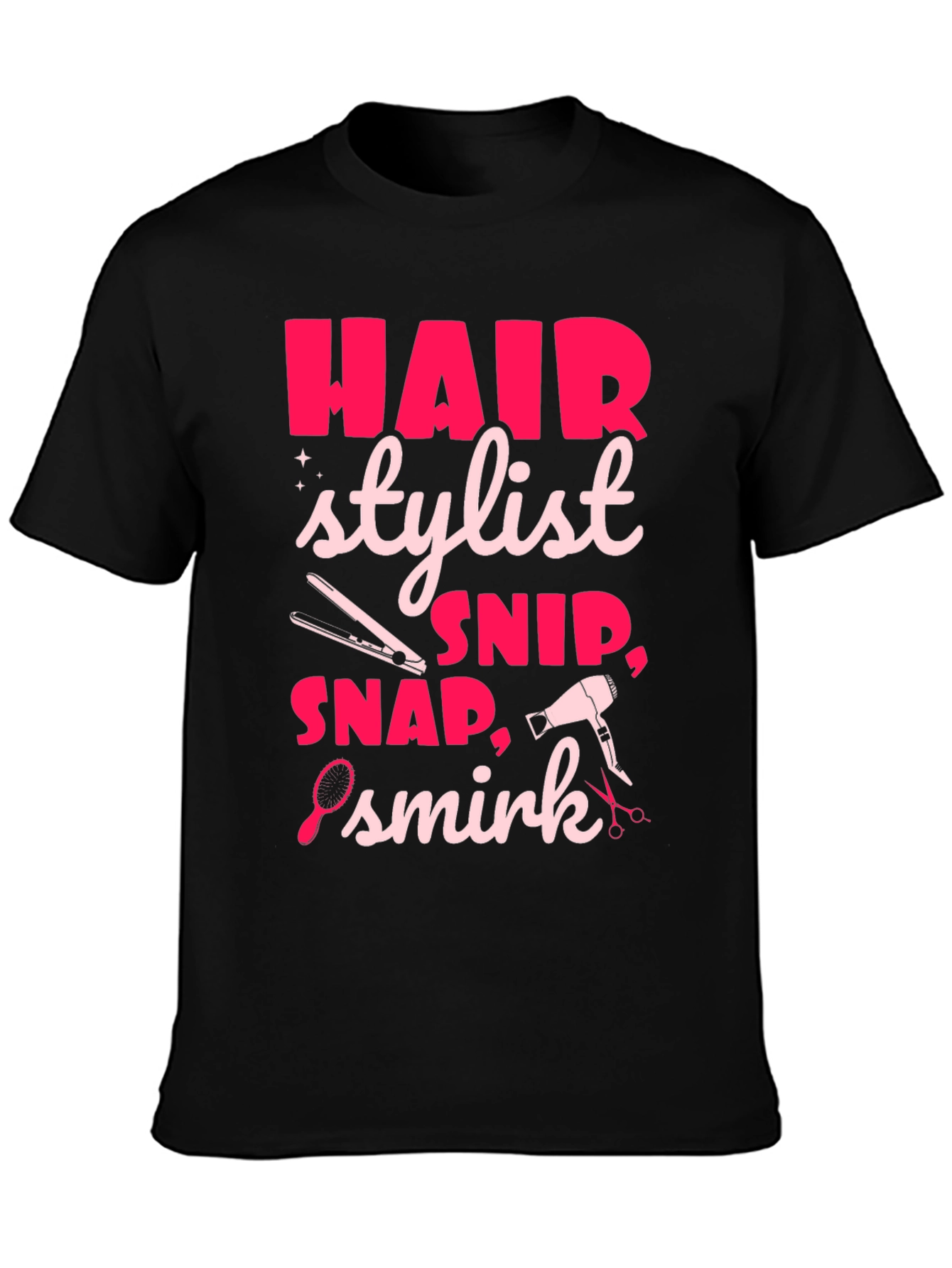 Black Hair Stylist Graphic Tee - Snip, Snap, Smirk! view 3