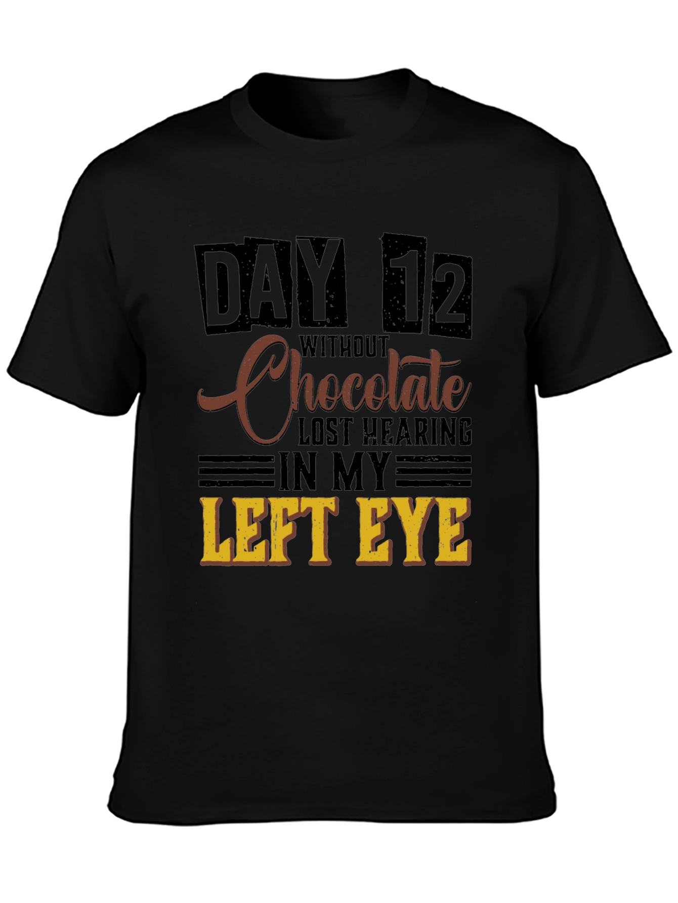 Black Funny Chocolate Withdrawal T-Shirt view 3