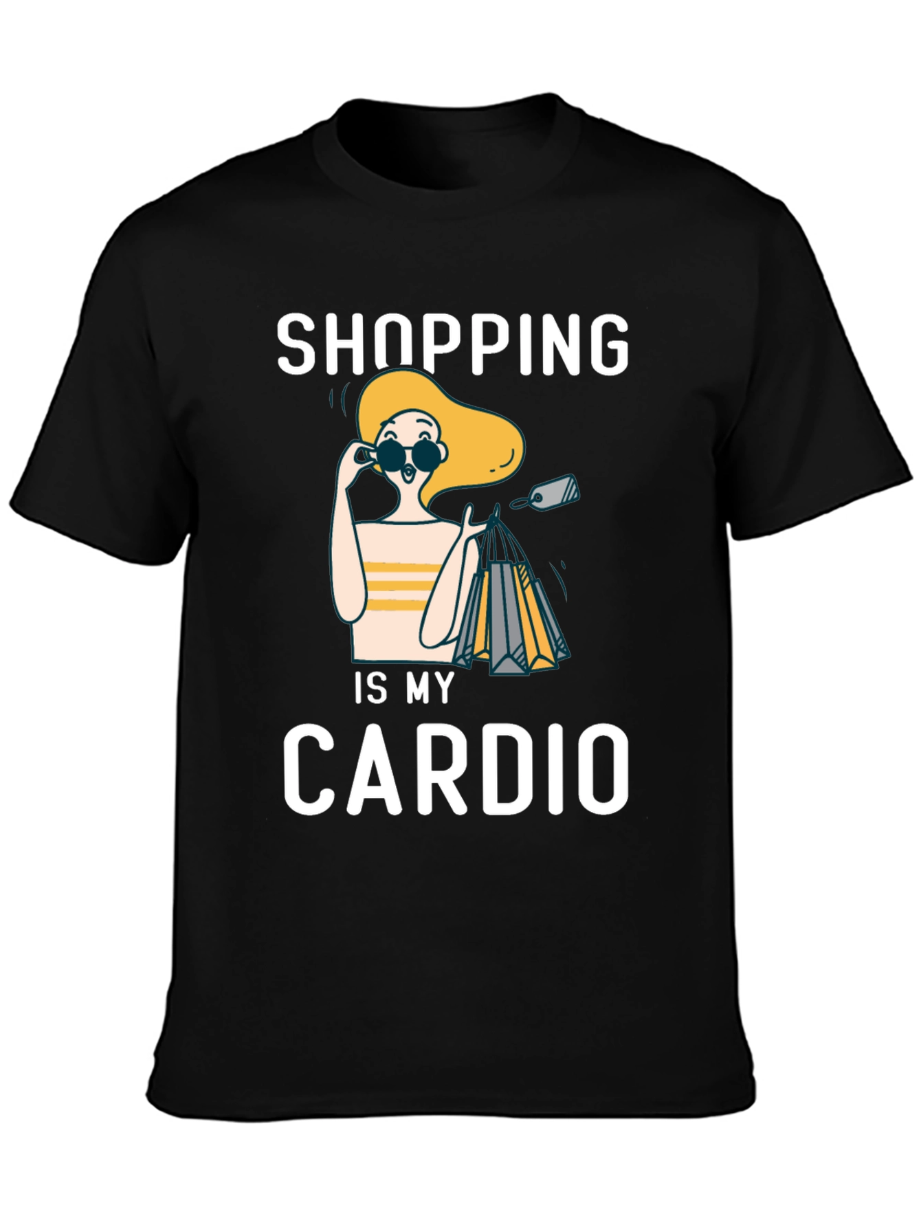 Black Shopping is My Cardio Graphic Tee view 3