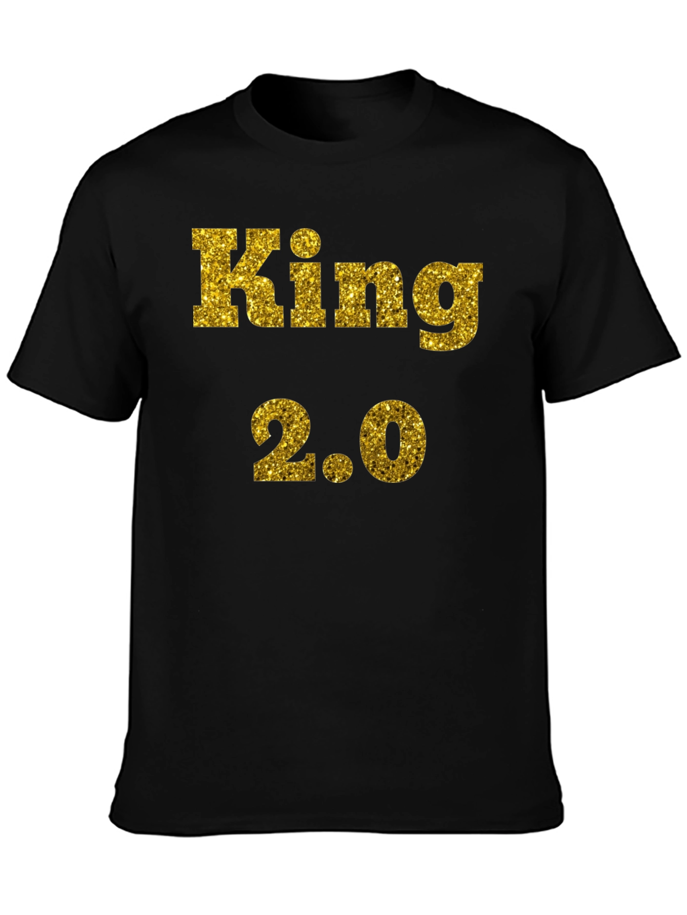 Black King 2.0 Glitter Print T-Shirt - Black view 3