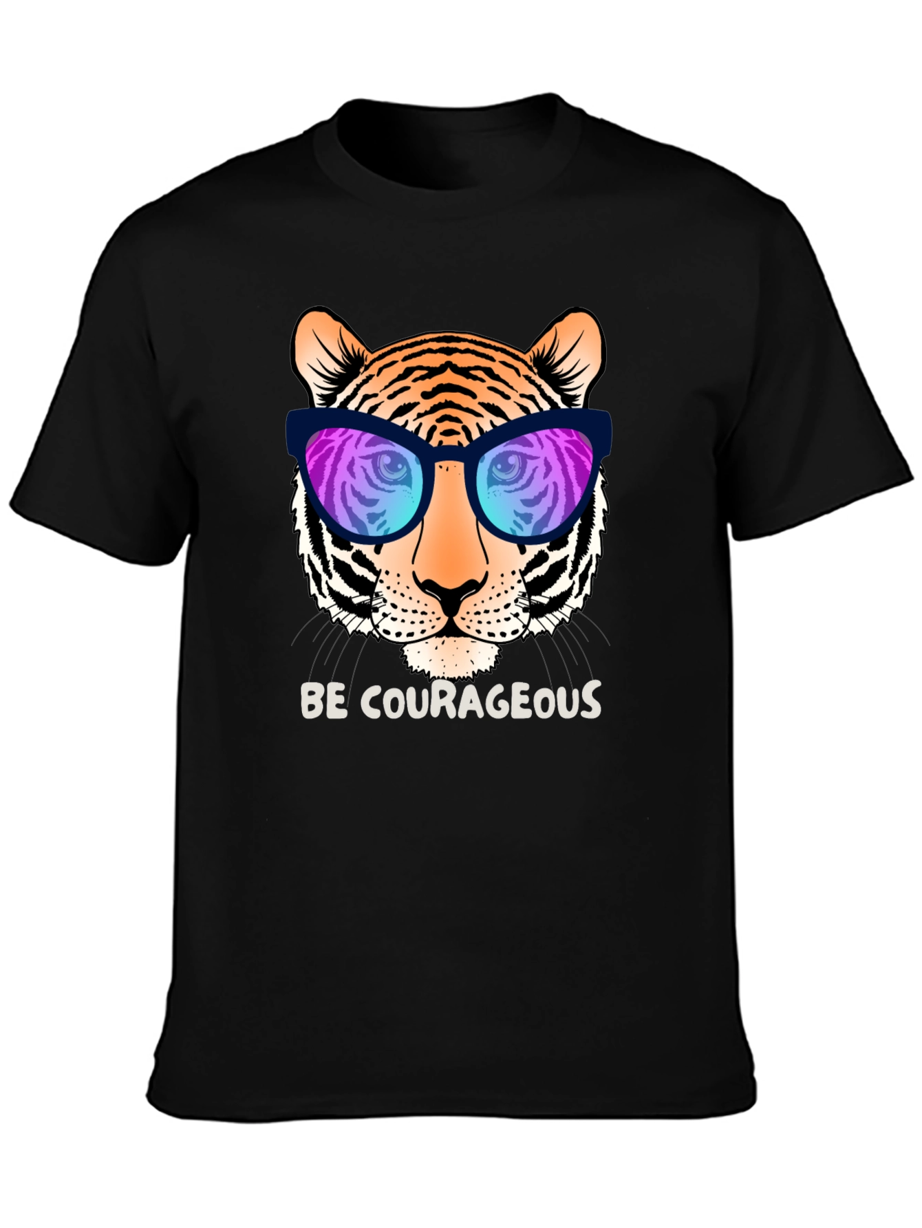 Black Cool Tiger Graphic Tee - Be Courageous! view 3
