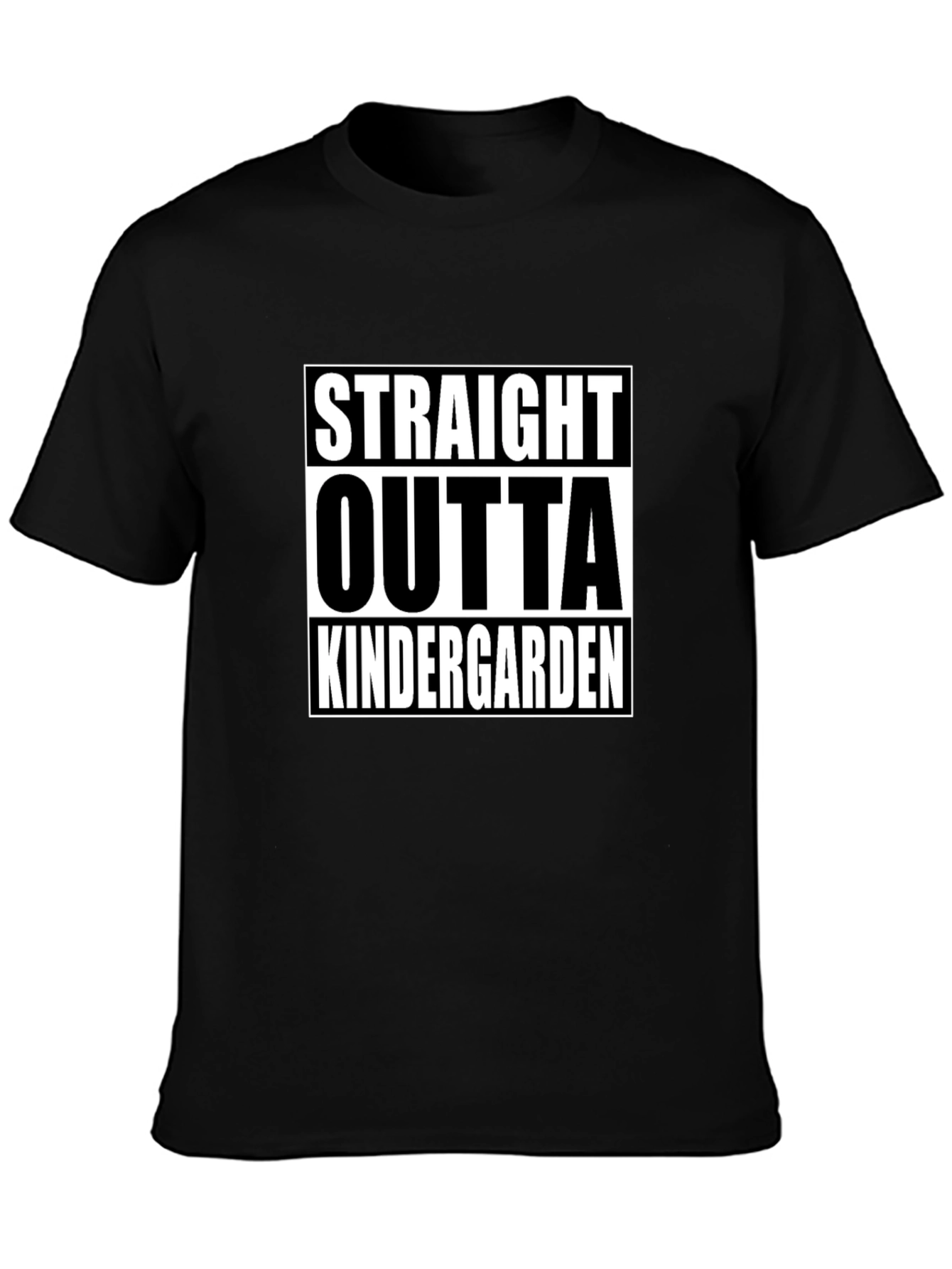 Black Straight Outta Kindergarten Black T-Shirt view 3