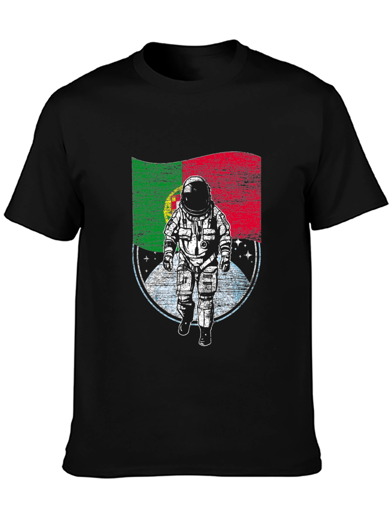 Black Portugal Astronaut T-Shirt - Space Adventure Tee view 3