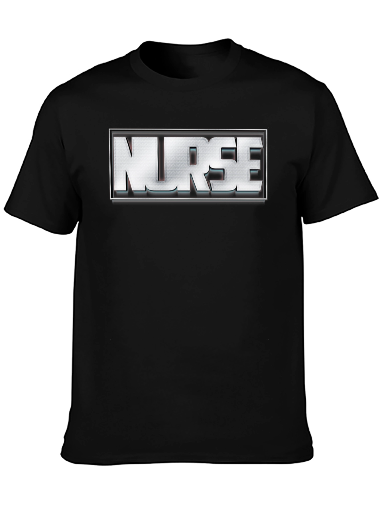 Black Nurse T-Shirt - Silver Logo view 3