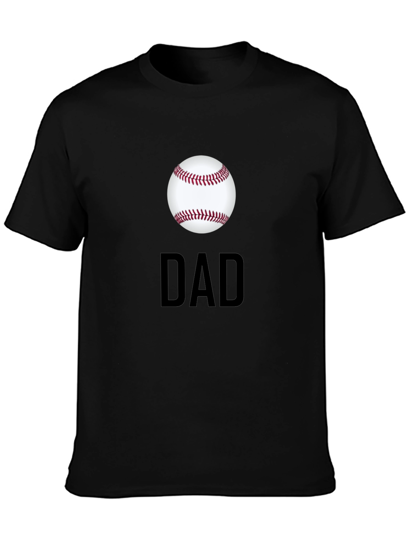Black Baseball Dad T-Shirt - Classic Black Tee view 3