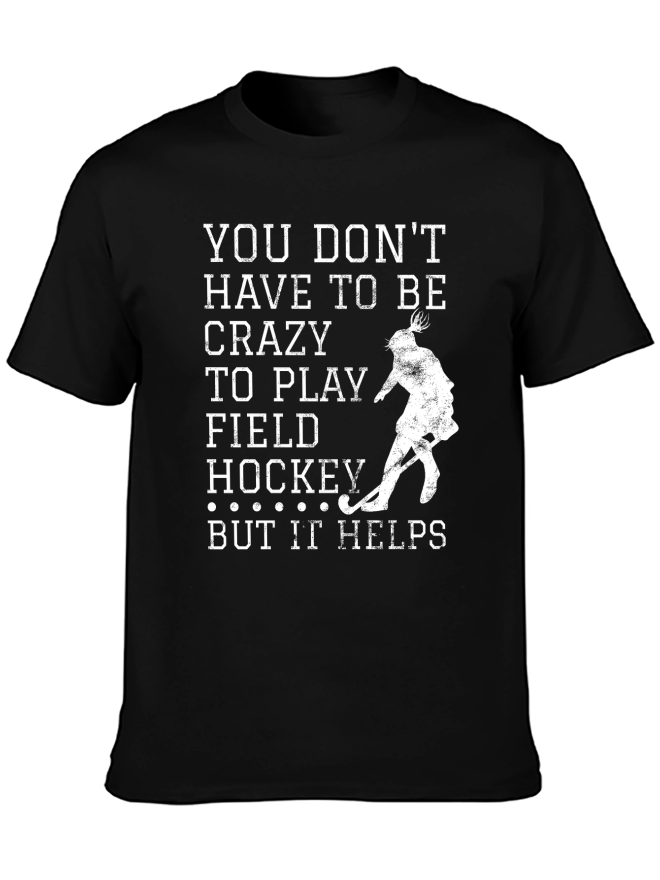 Black Crazy Field Hockey Black T-Shirt view 3