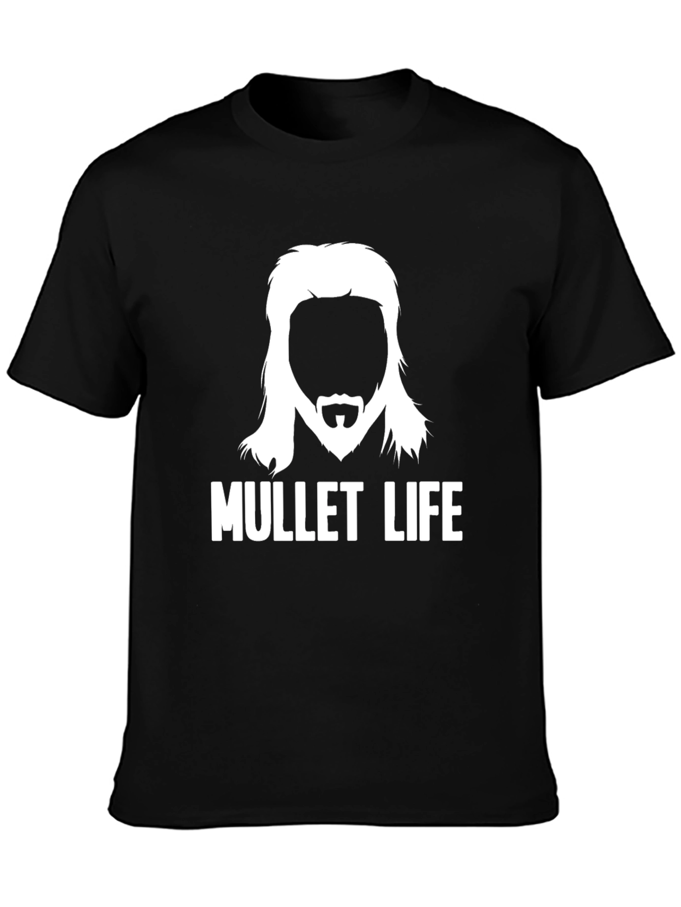 Black Mullet Life Graphic Tee - Retro Haircut Humor view 3
