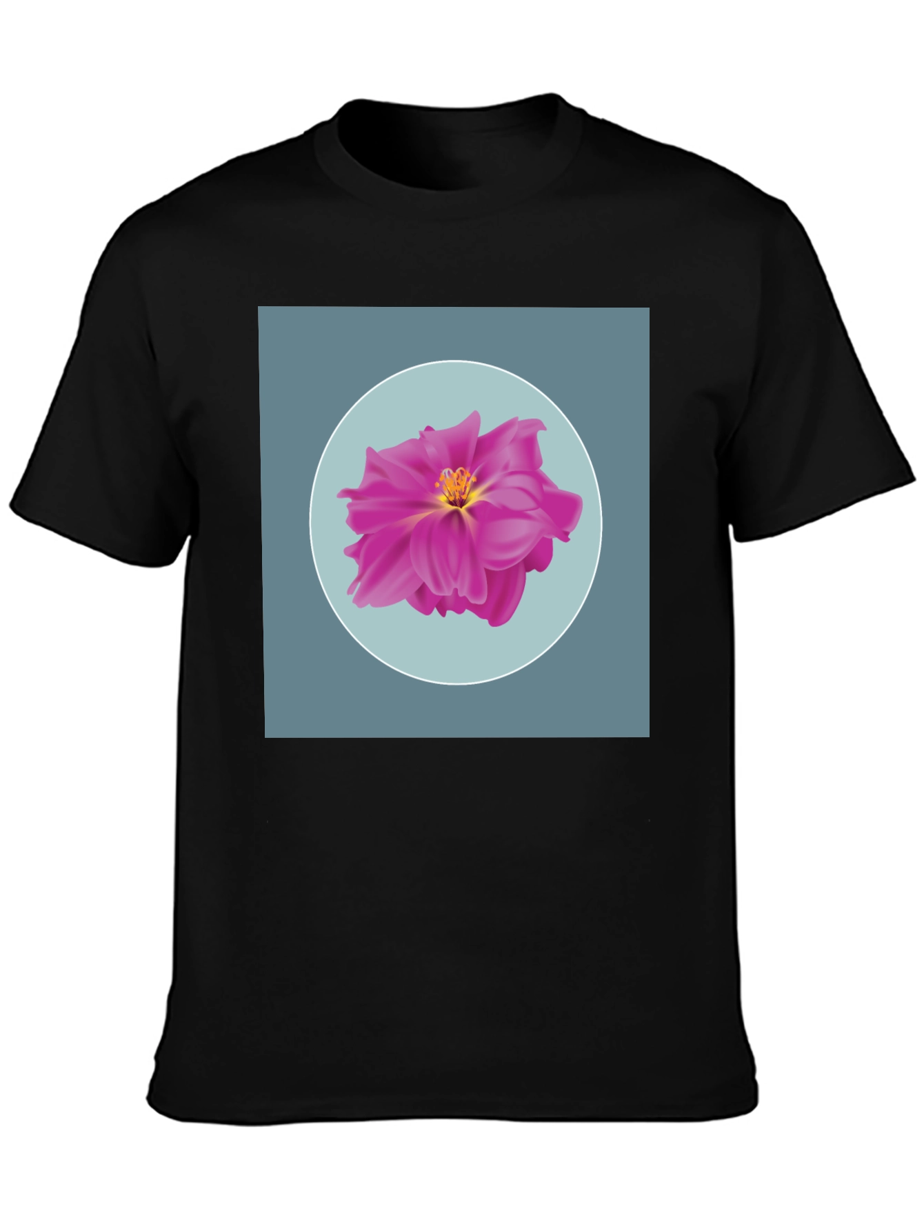 Black Floral Graphic Tee - Soft Cotton Blend view 3