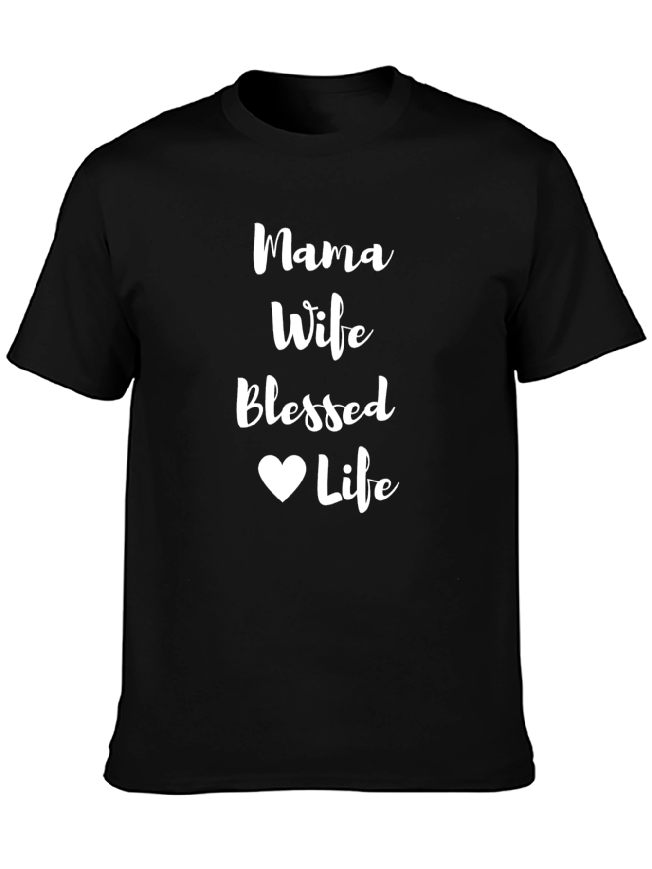 Black Mama Wife Blessed Life T-Shirt view 3