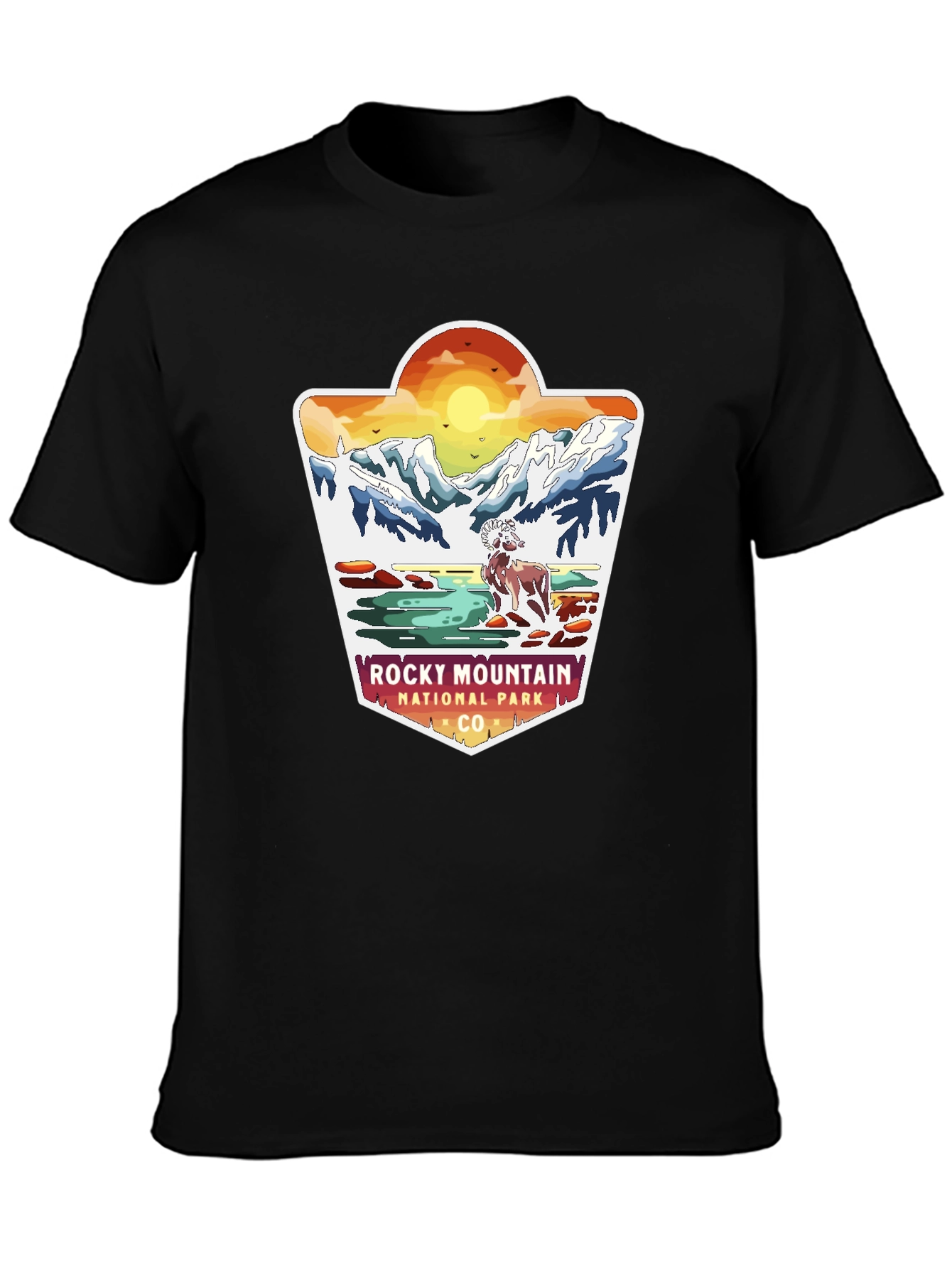 Black Rocky Mountain National Park Graphic Tee view 3