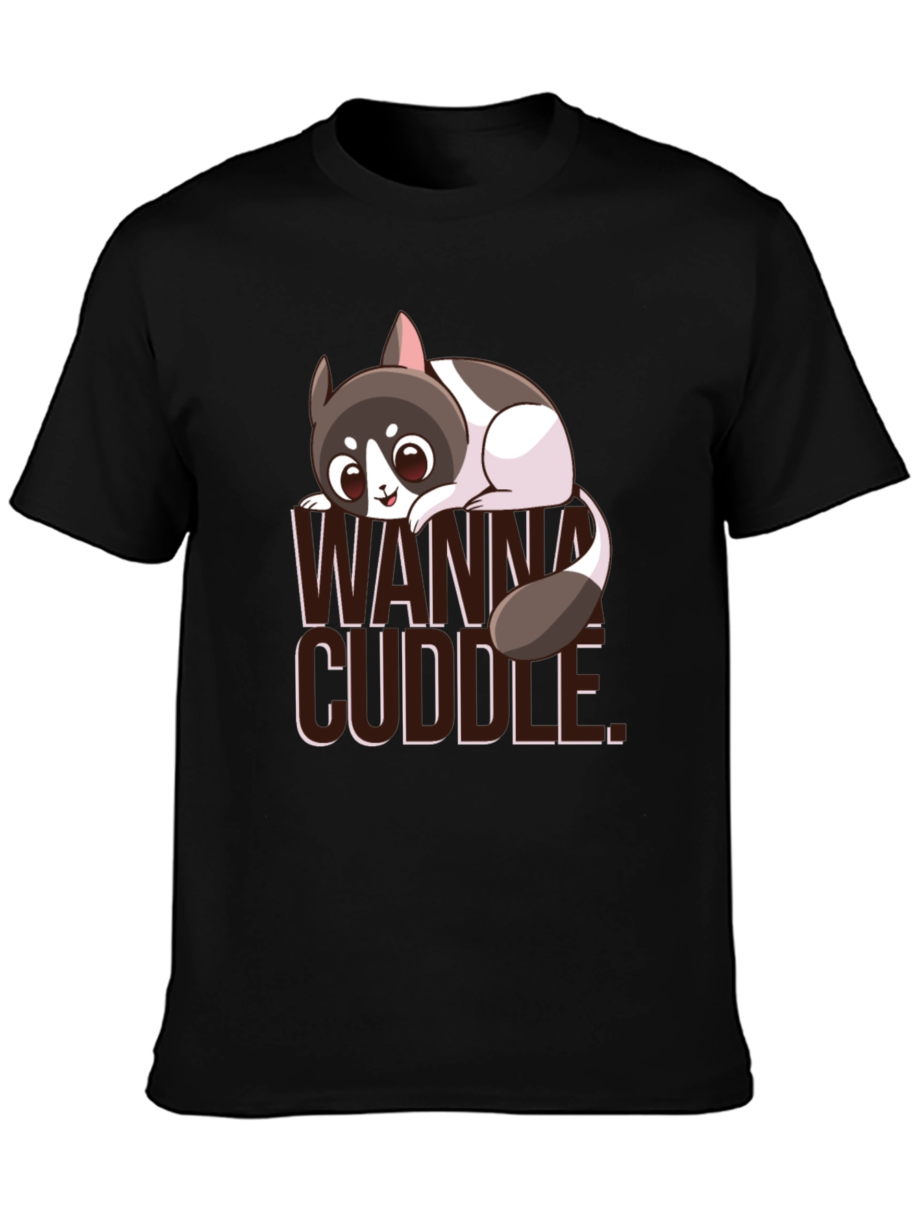 Black Cute Chinchilla Wanna Cuddle T-Shirt view 3