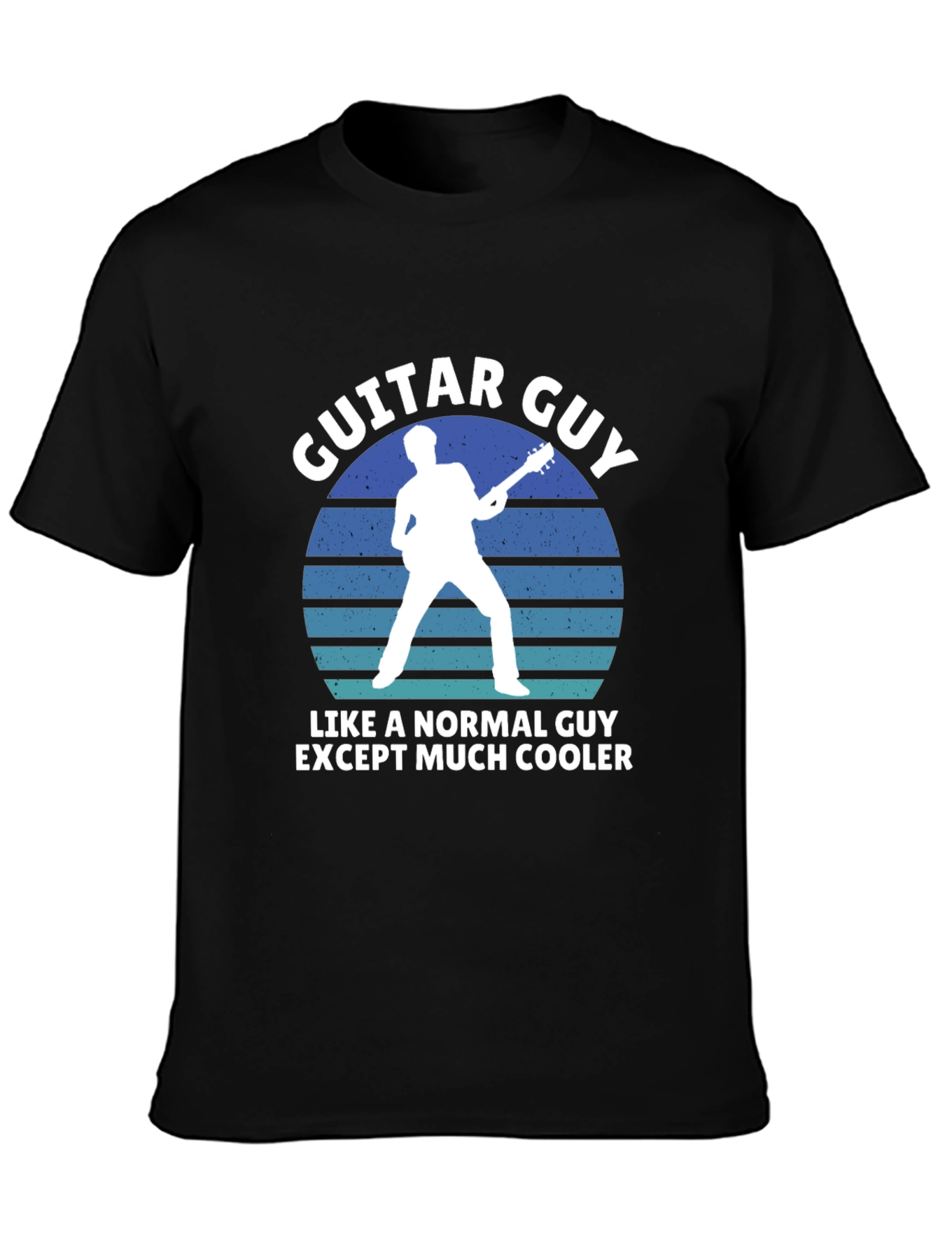 Black Guitar Guy T-Shirt - Cool Musician Tee view 3