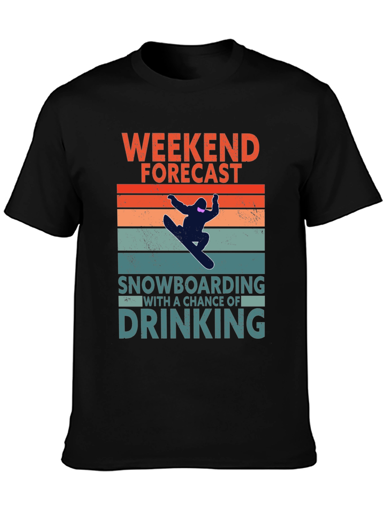 Black Weekend Forecast Snowboarding T-Shirt view 3