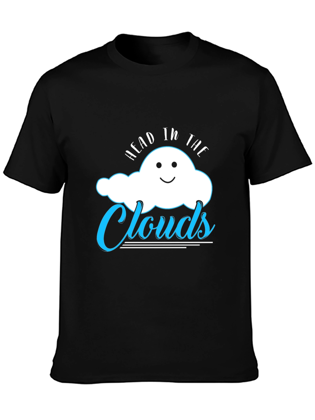 Black Head in the Clouds Graphic Tee - Black view 3
