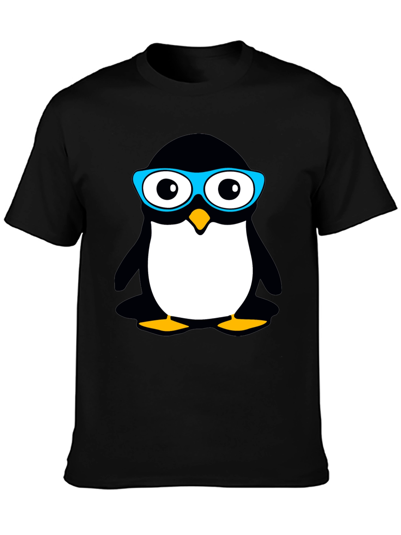 Black Cool Penguin Graphic T-Shirt view 3