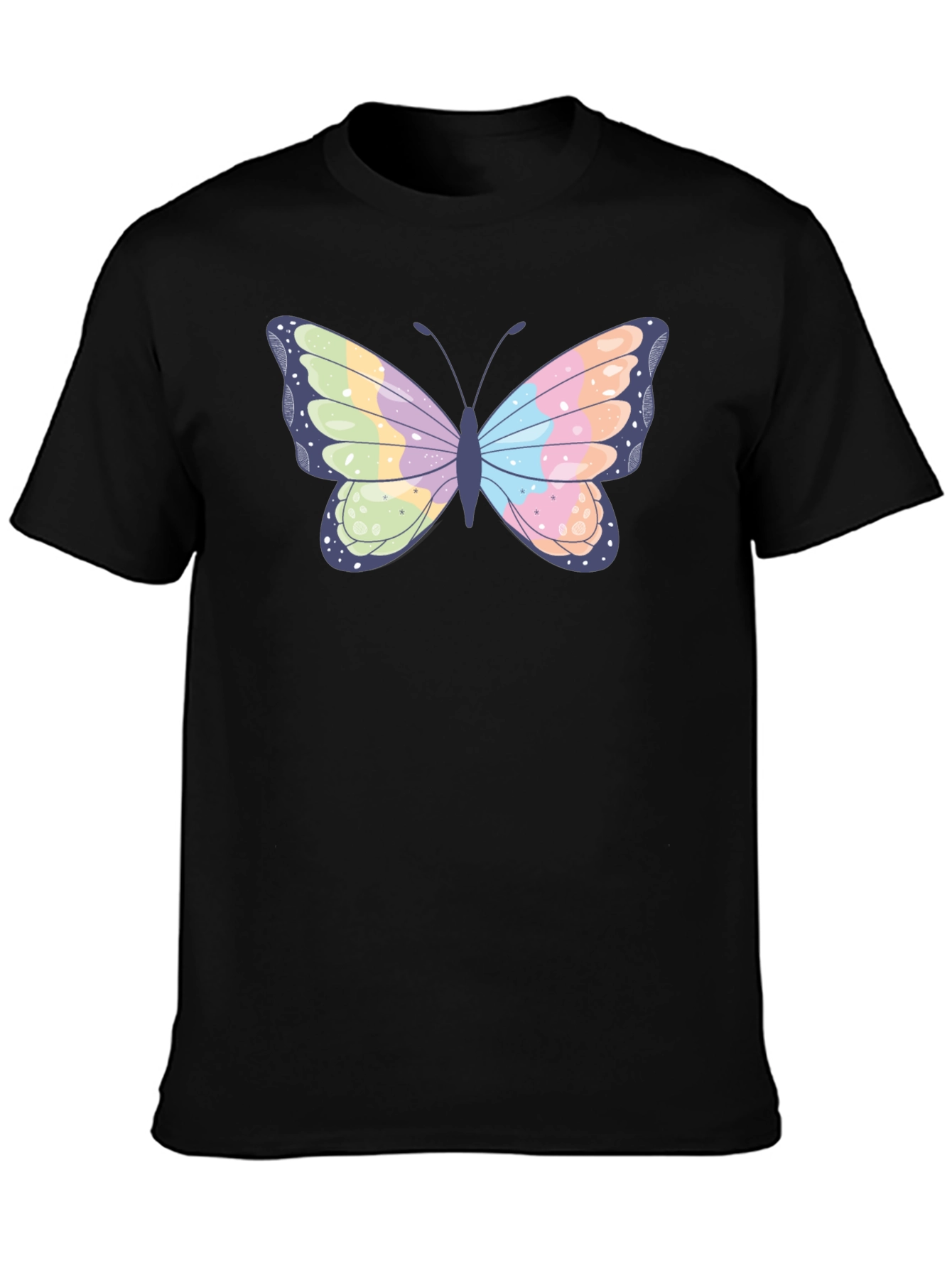 Black Butterfly Graphic Black T-Shirt view 3