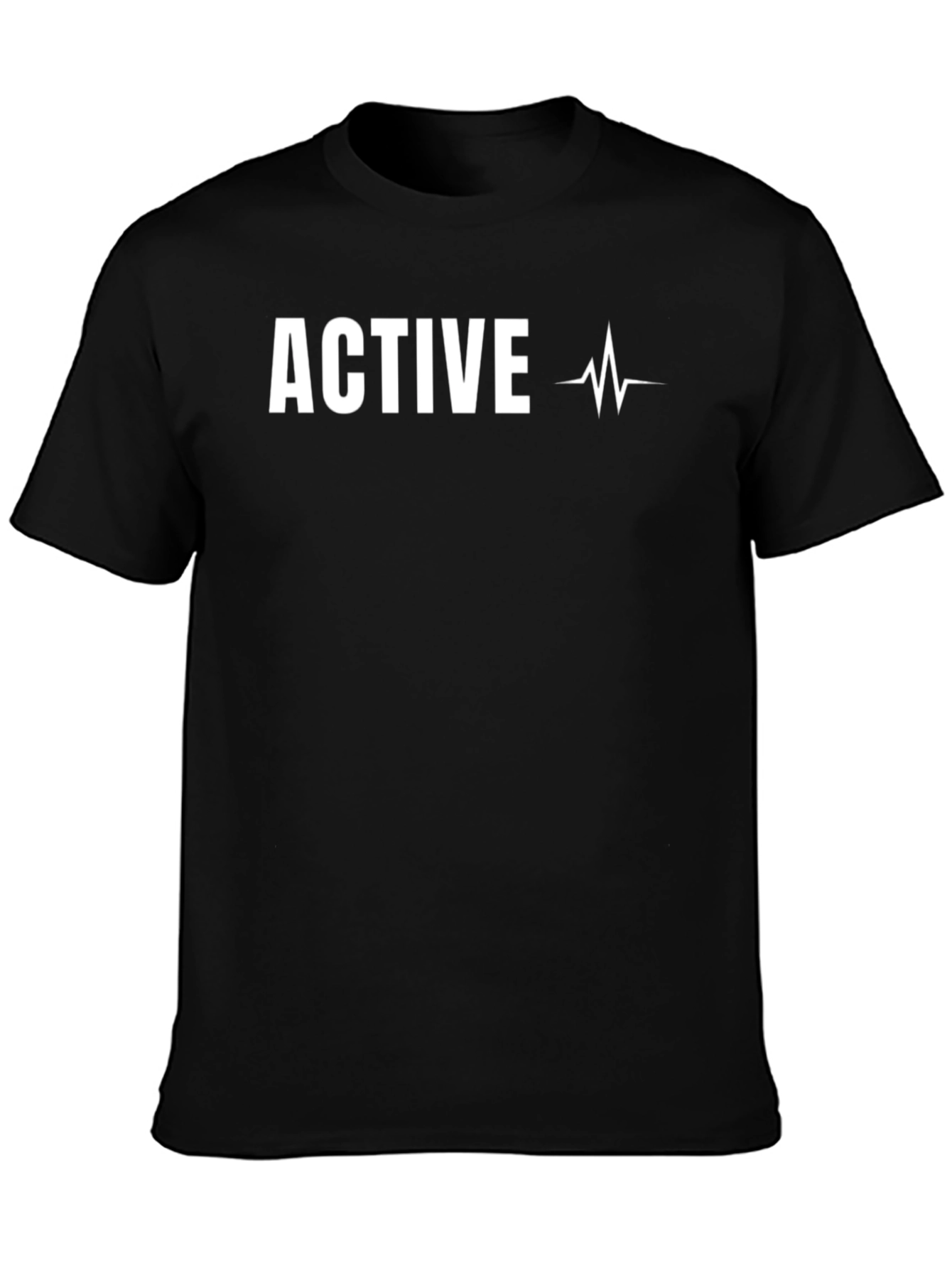 Black Active Heartbeat T-Shirt - Black Graphic Tee view 3