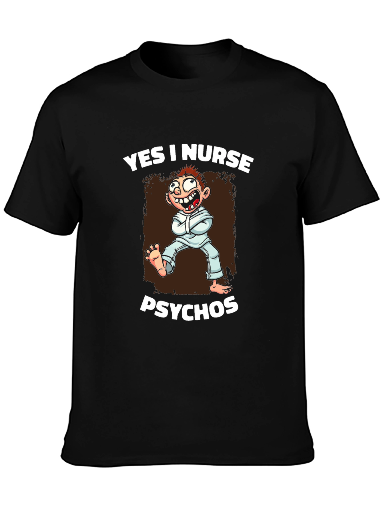 Black Yes I Nurse Psychos Graphic T-Shirt view 3