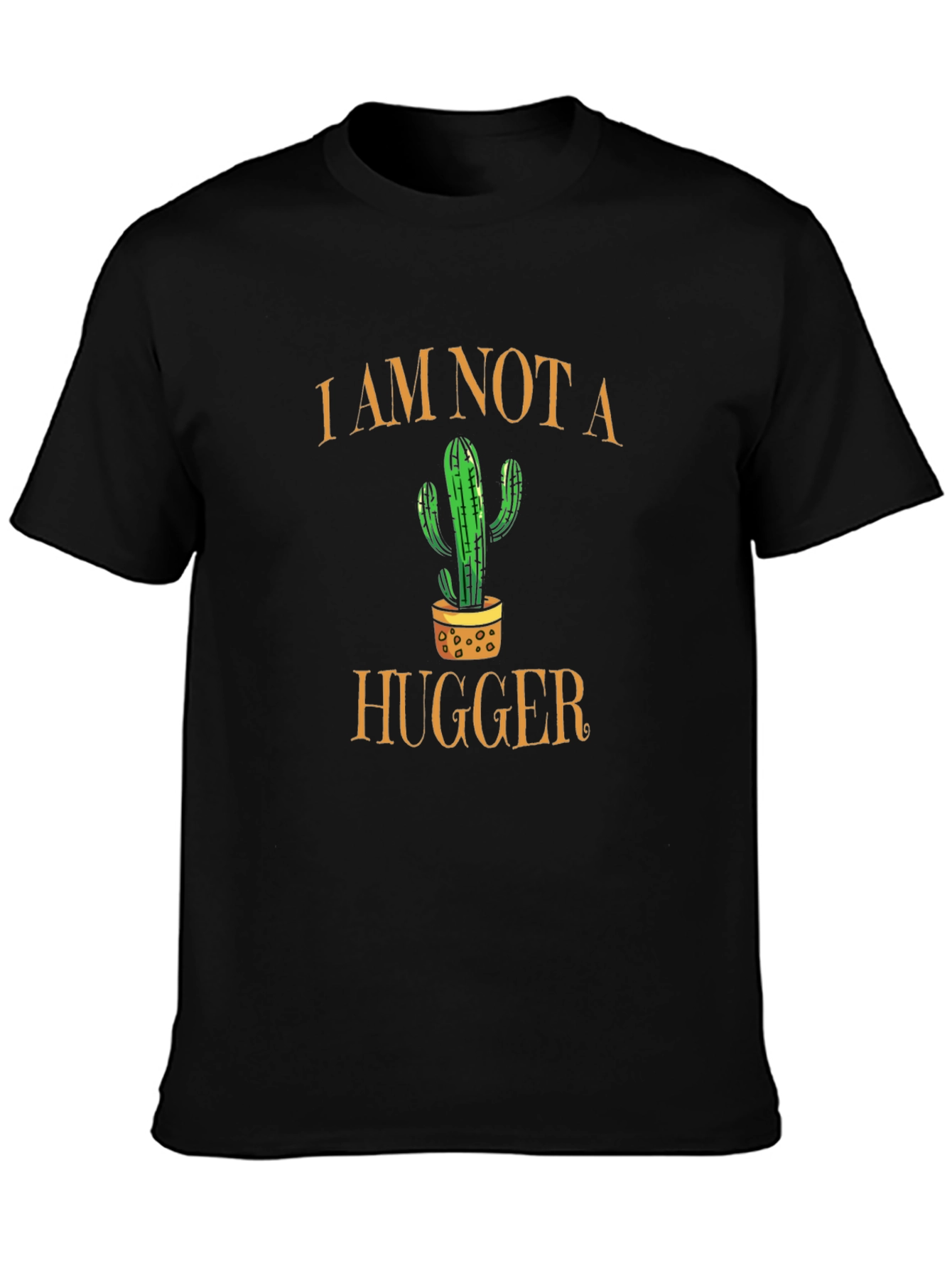Black I Am Not a Hugger Cactus Graphic Tee view 3