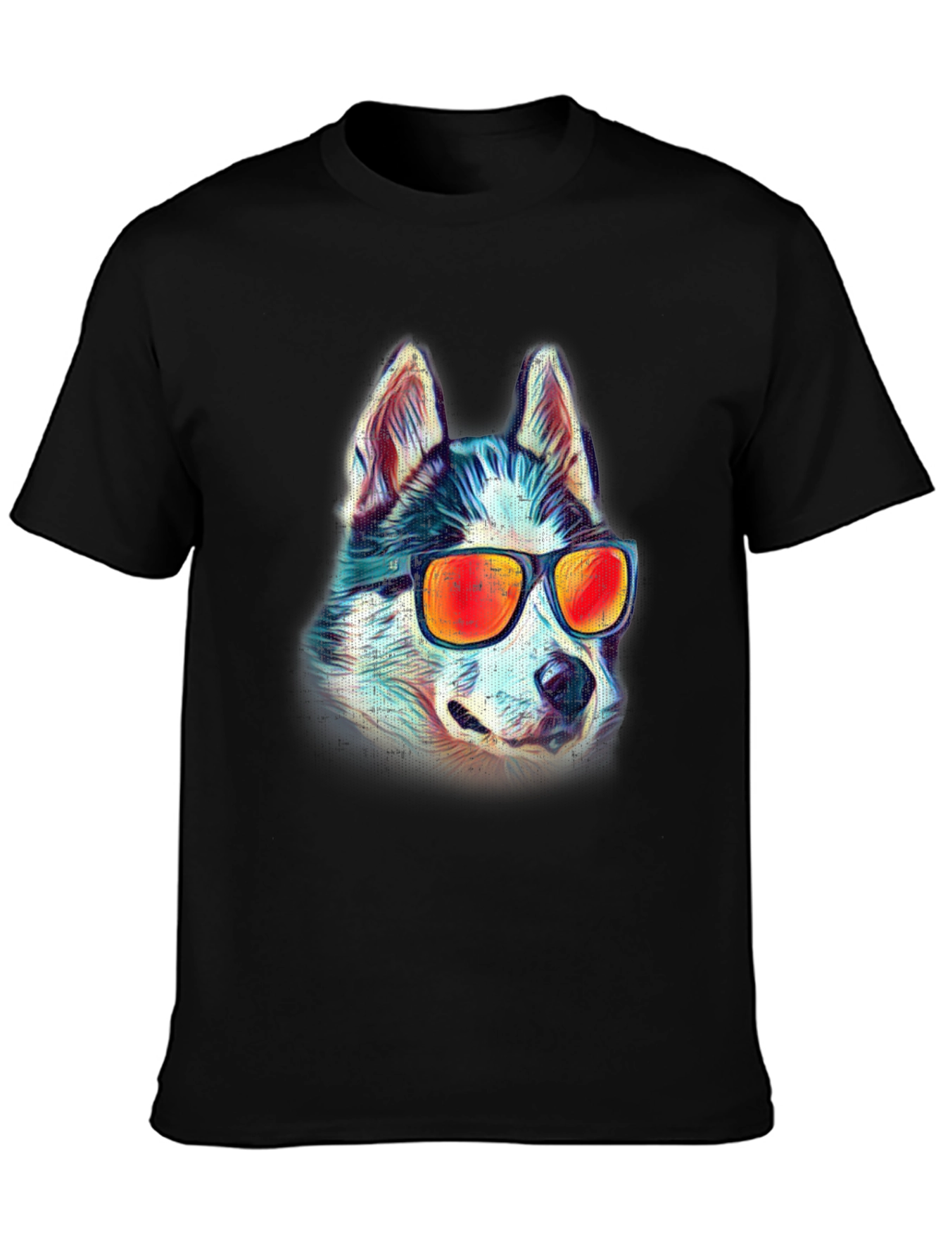 Black Cool Husky Graphic Tee - Black Cotton view 3